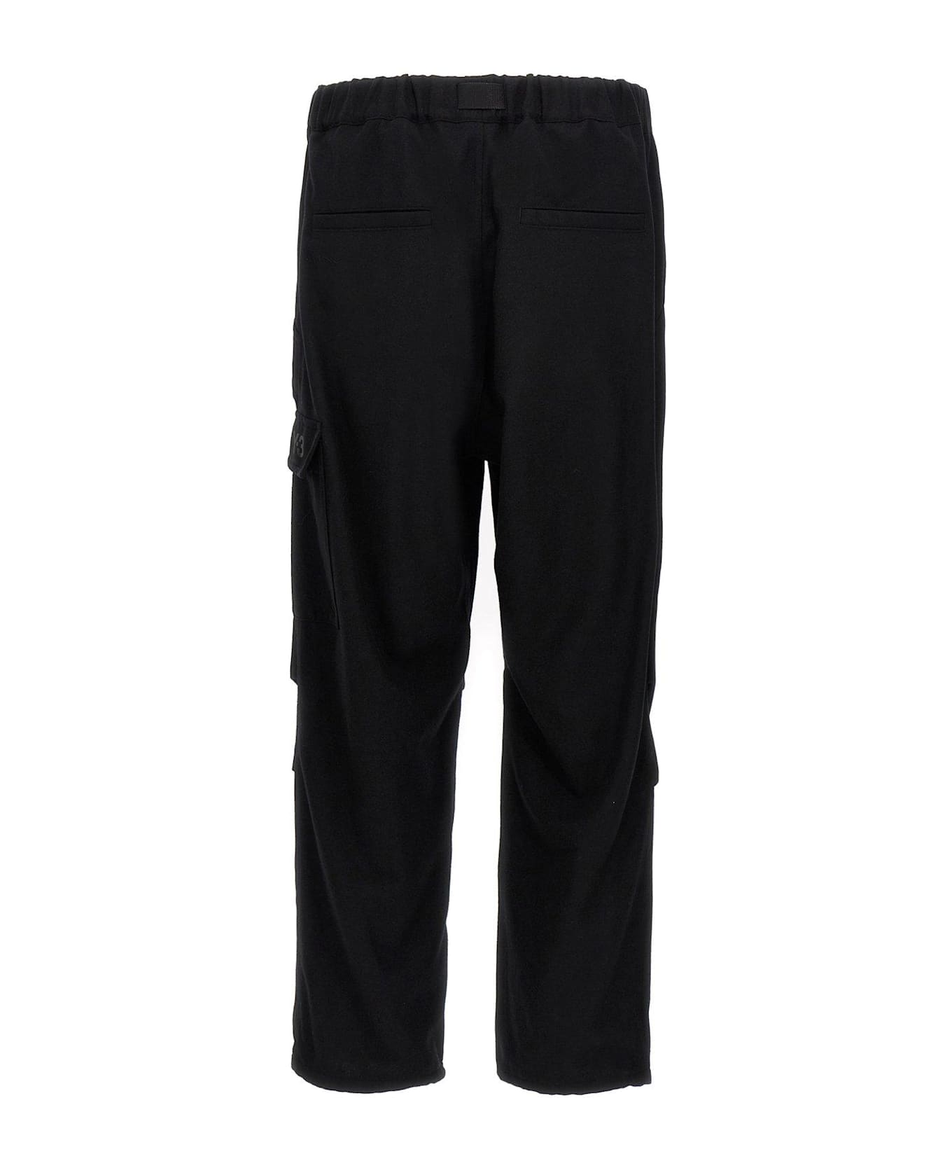 Y-3 Flannel Cargo Pants - Black