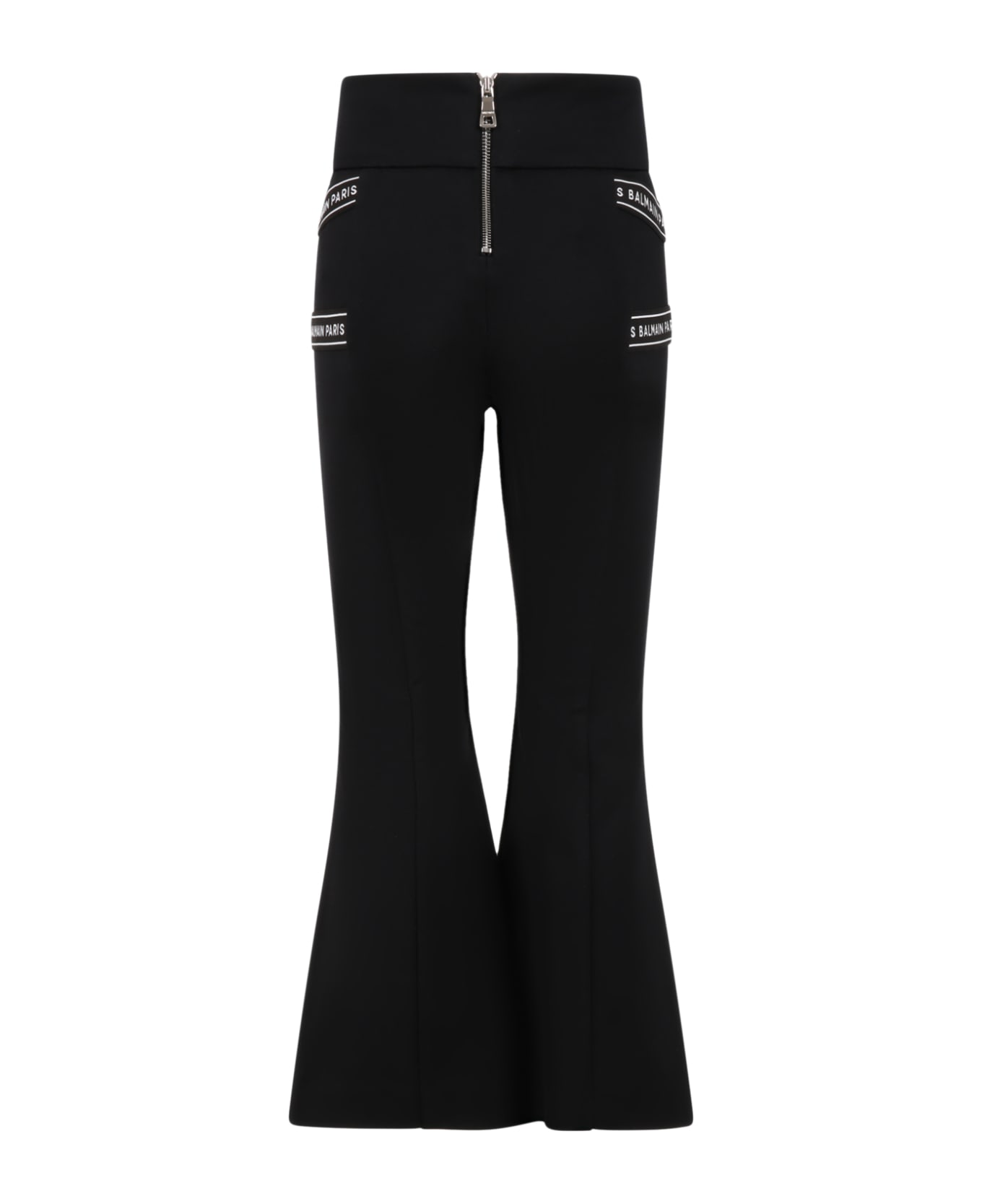 Balmain Black Trousers For Girl With Logo - black