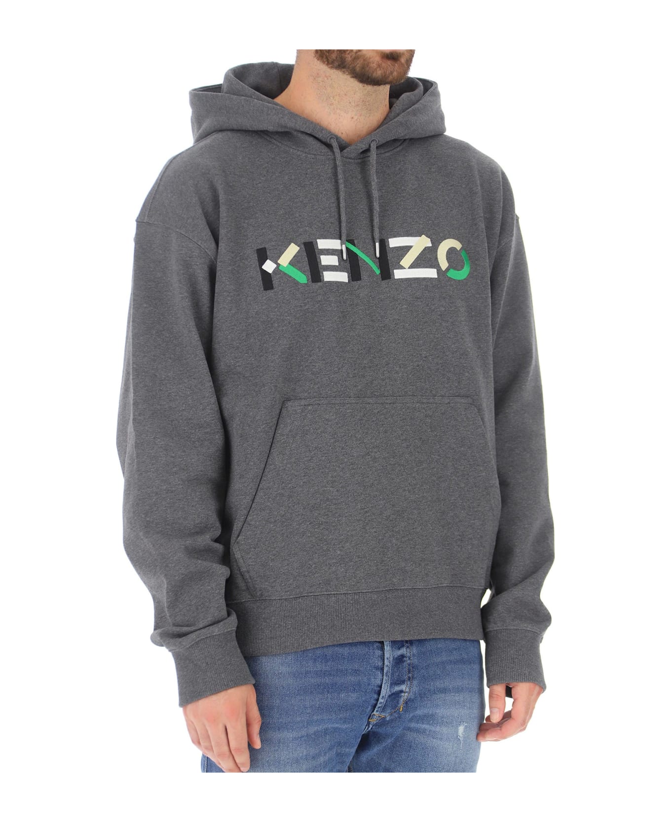 Kenzo Logo Hooded Sweatshirt - Gray