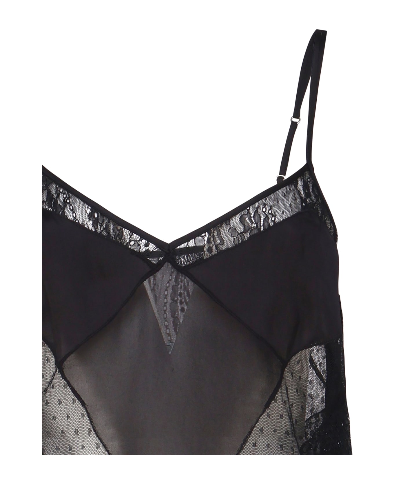 Pinko Top Boulogne Patchwork - Black Limousine
