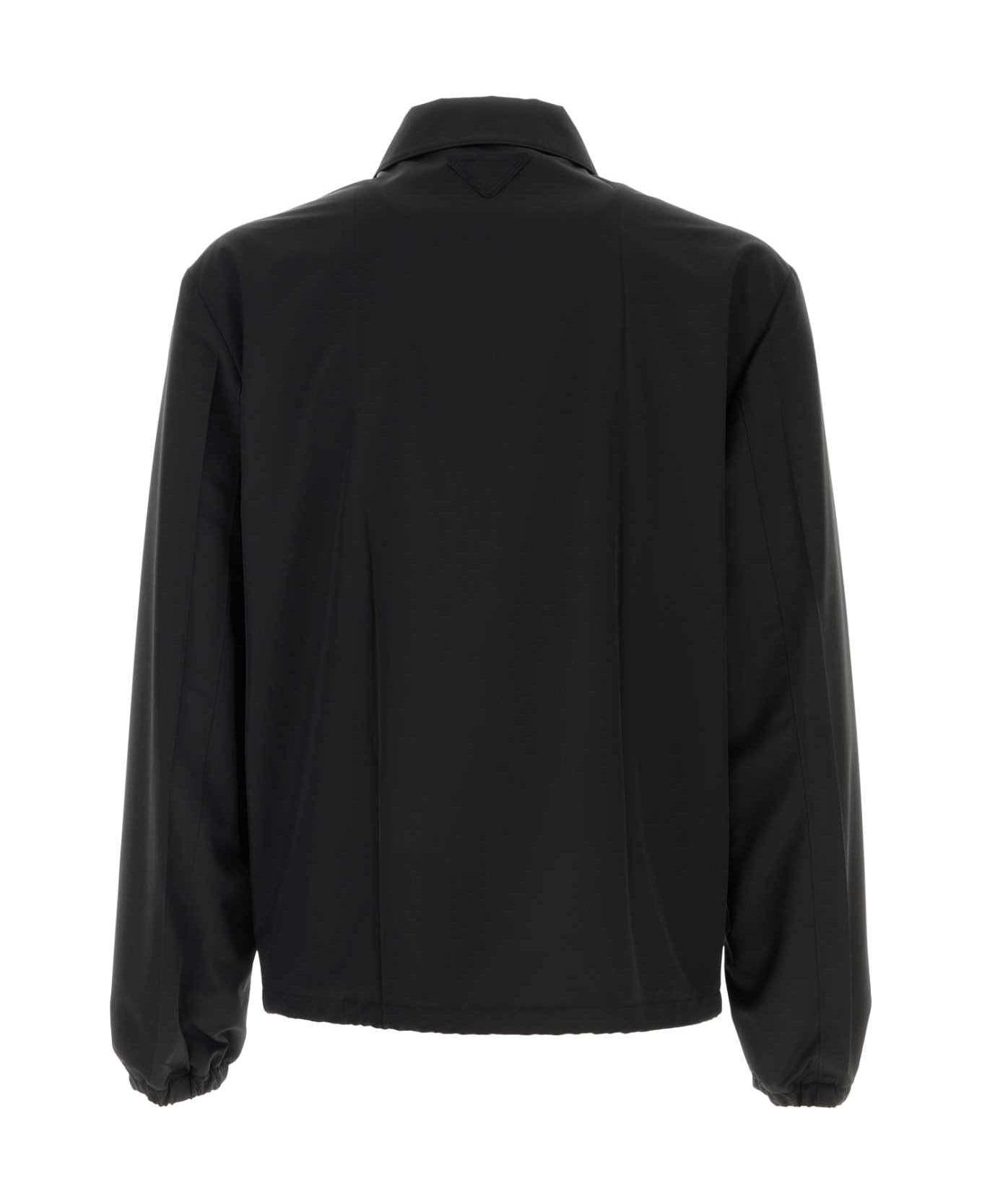 Prada Black Wool Blend Jacket - NERO
