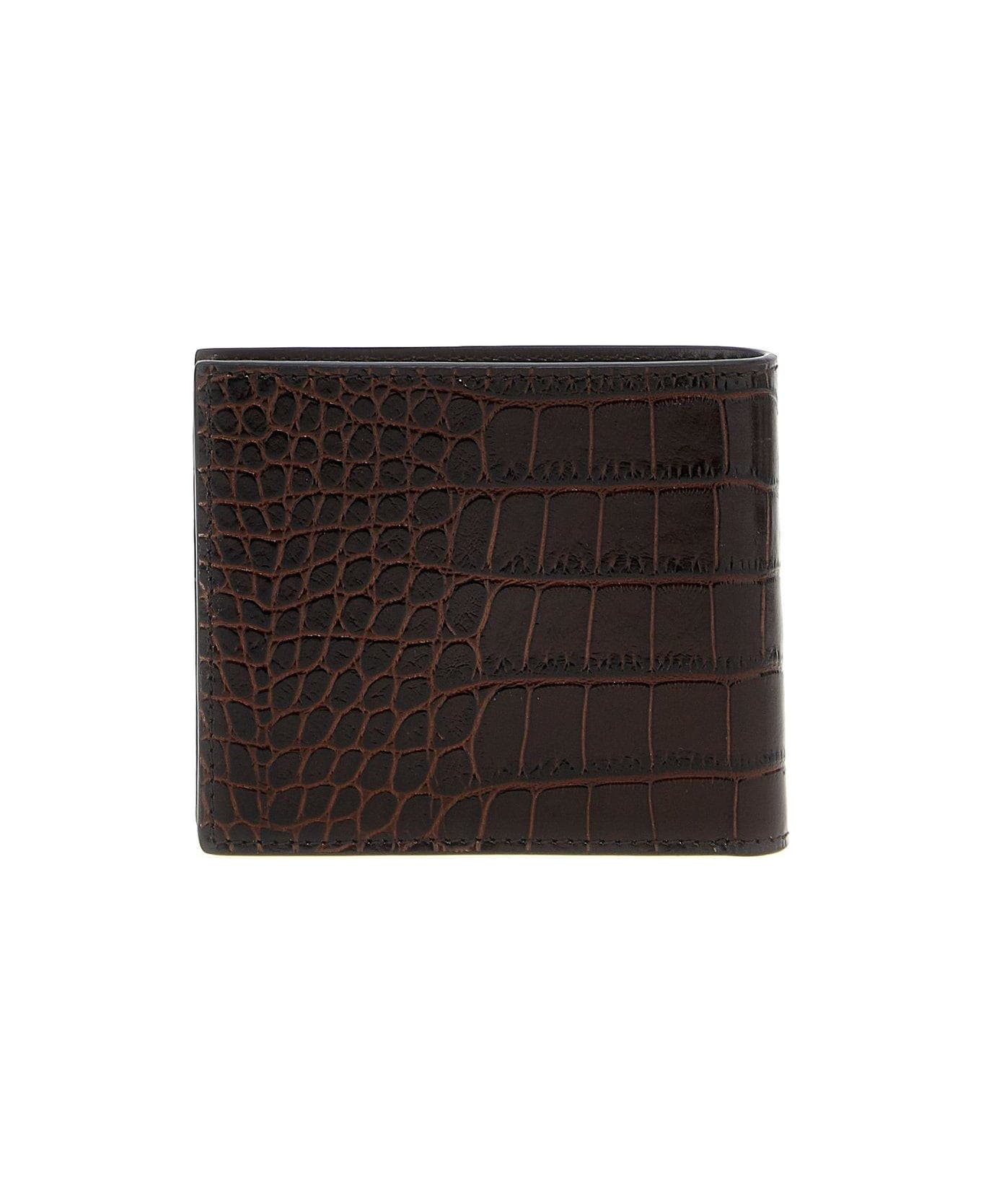 Tom Ford Embossed Bifold Wallet - Marrone