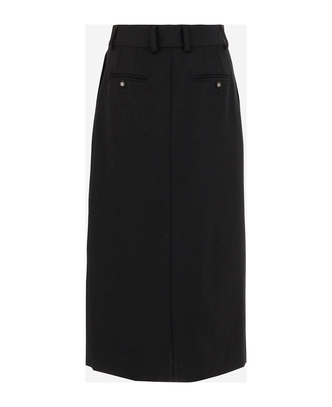 Dolce 
Gabbana Wool Pencil Skirt Longuette - Black