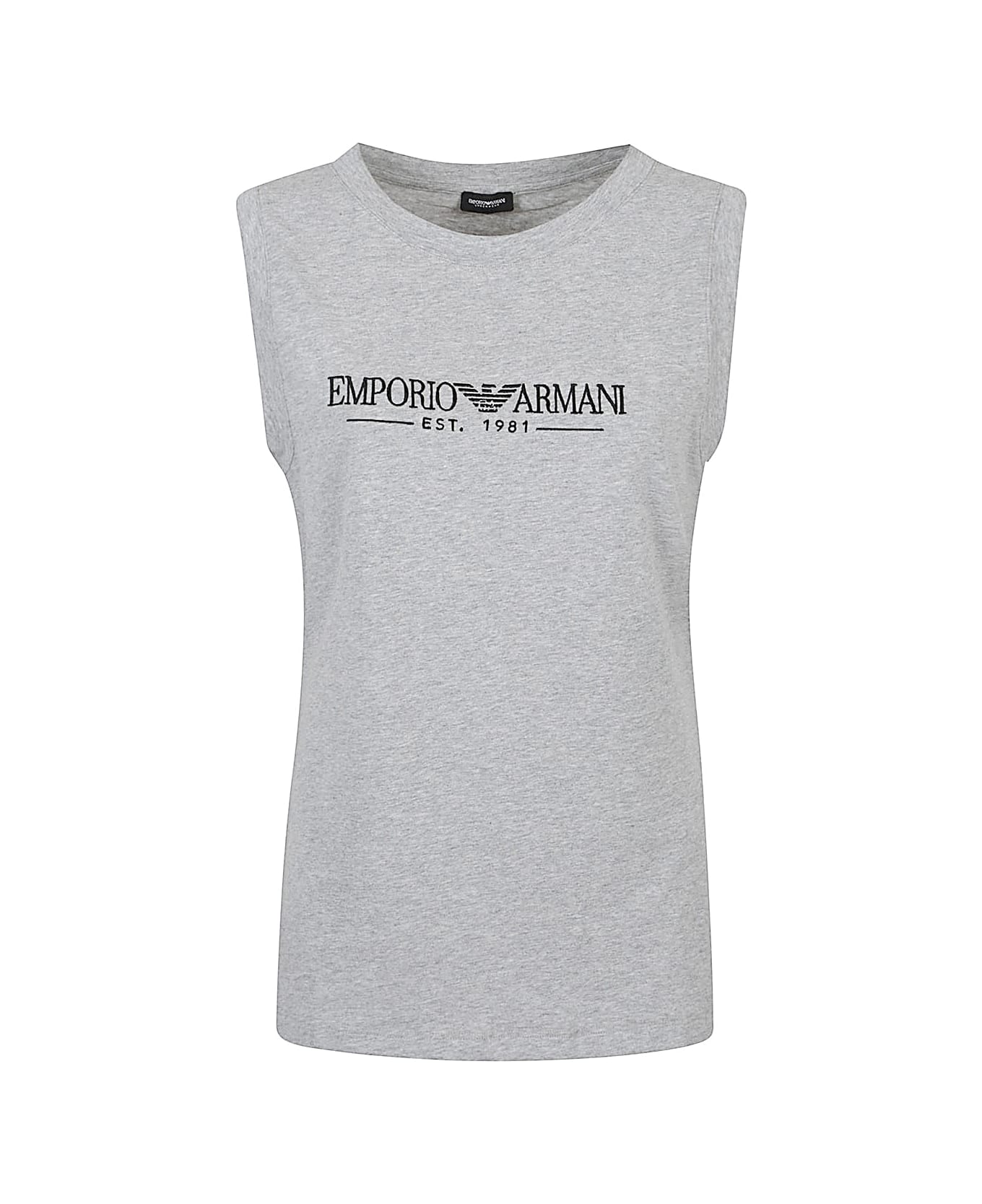 Emporio Armani Logo Cotton Tank Top - Grey