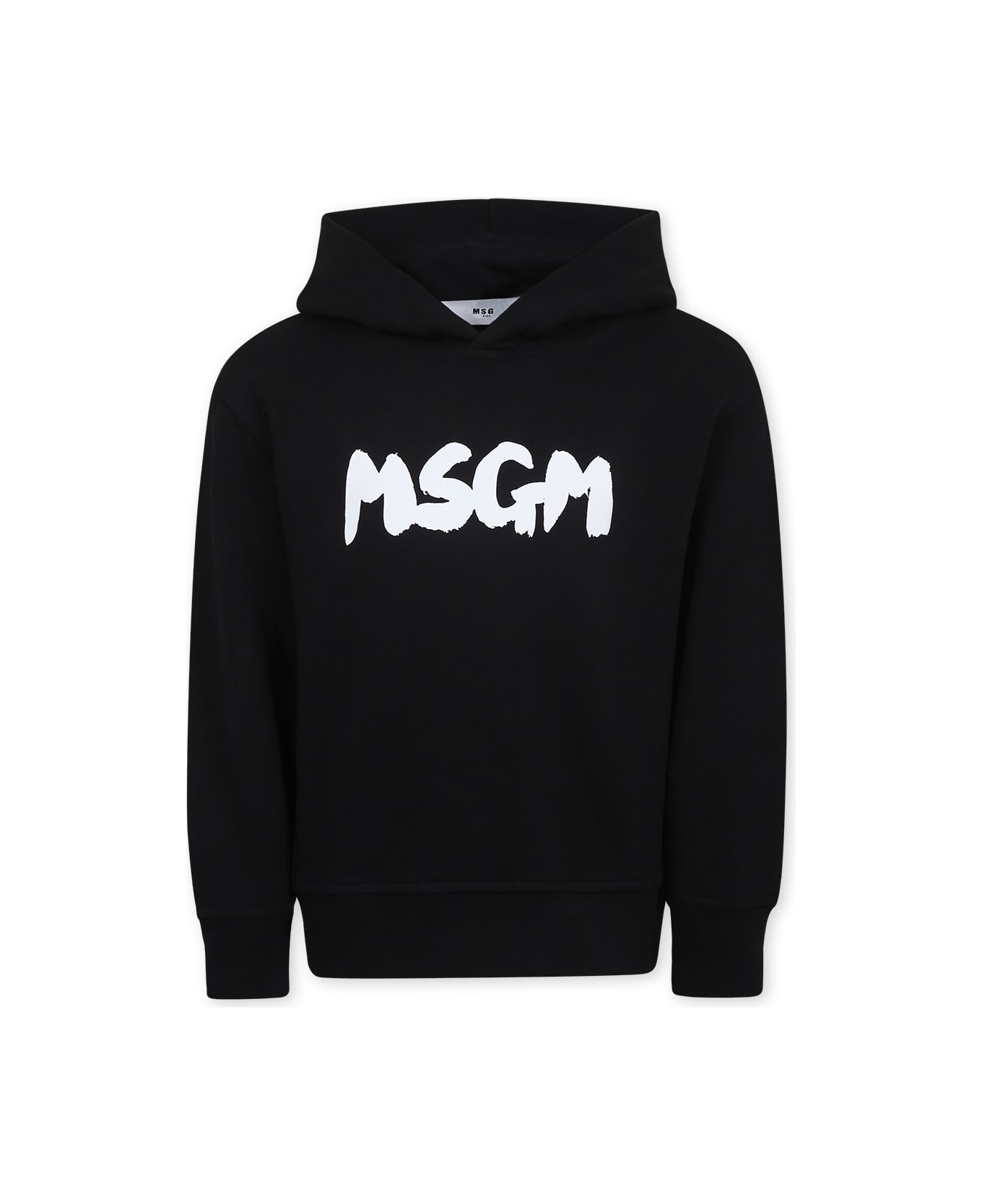 MSGM Black Sweatshirt For Kids With Logo - Black