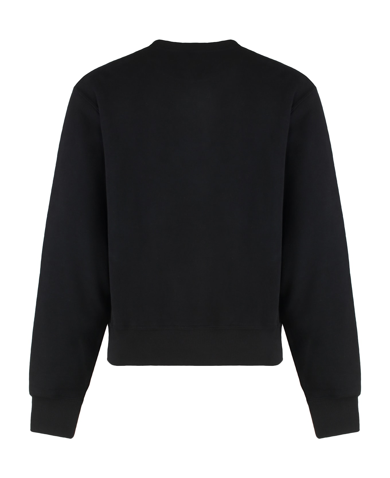 Saint Laurent Cassandre Cotton Crew-neck Sweatshirt - BLACK