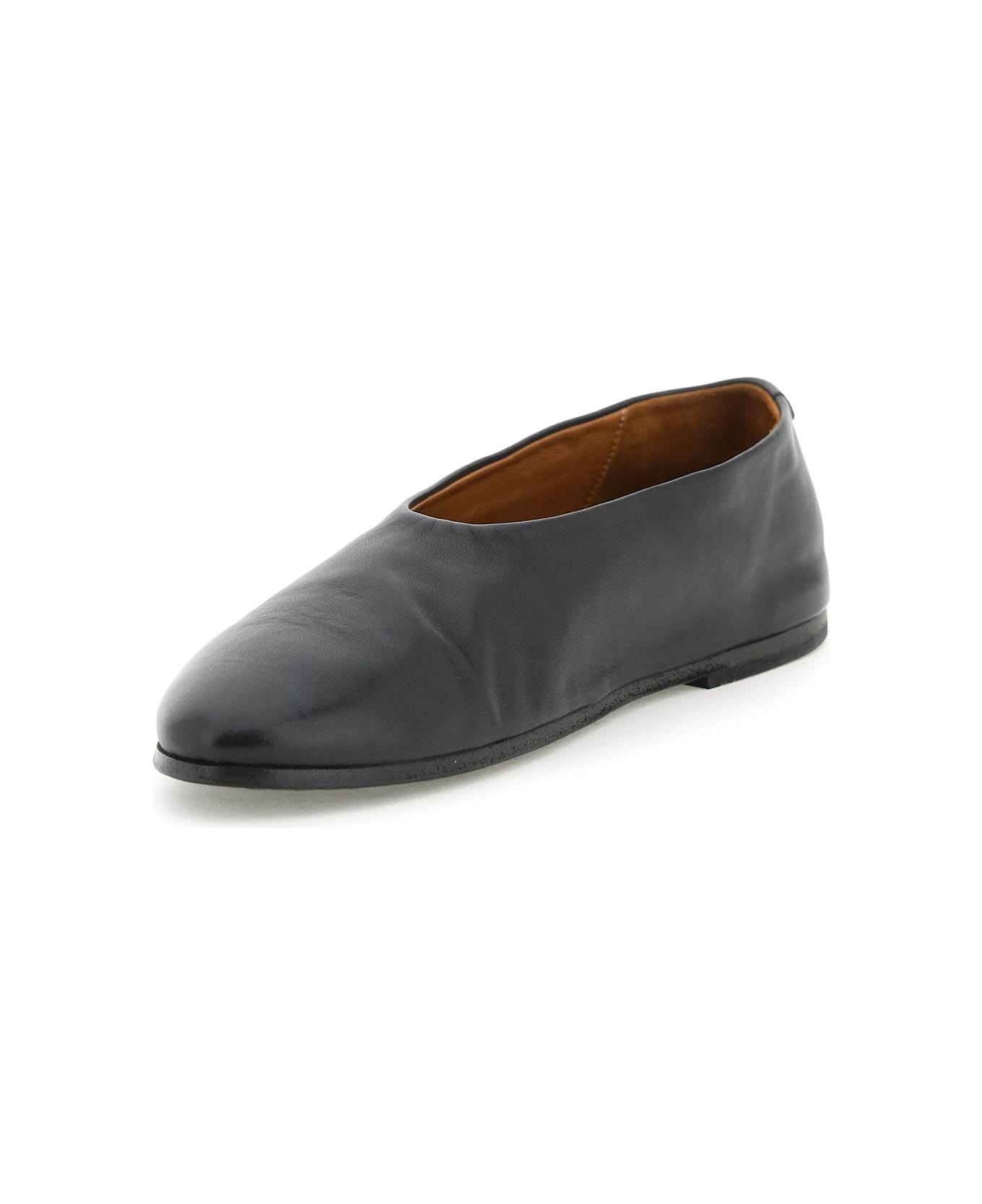 Marsell Leather Coltellaccio Ballet Flats - NERO (Black)