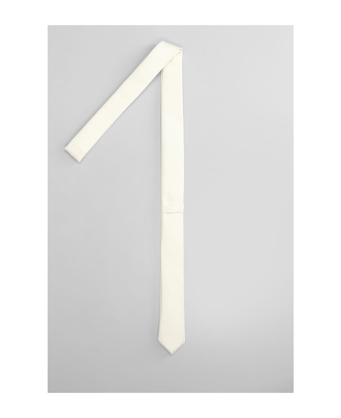 Lardini Tie In White Silk - white