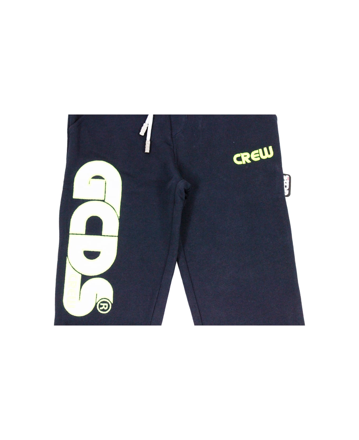 GCDS Jogging Trousers With Writing With Fluo Profiles - Blu