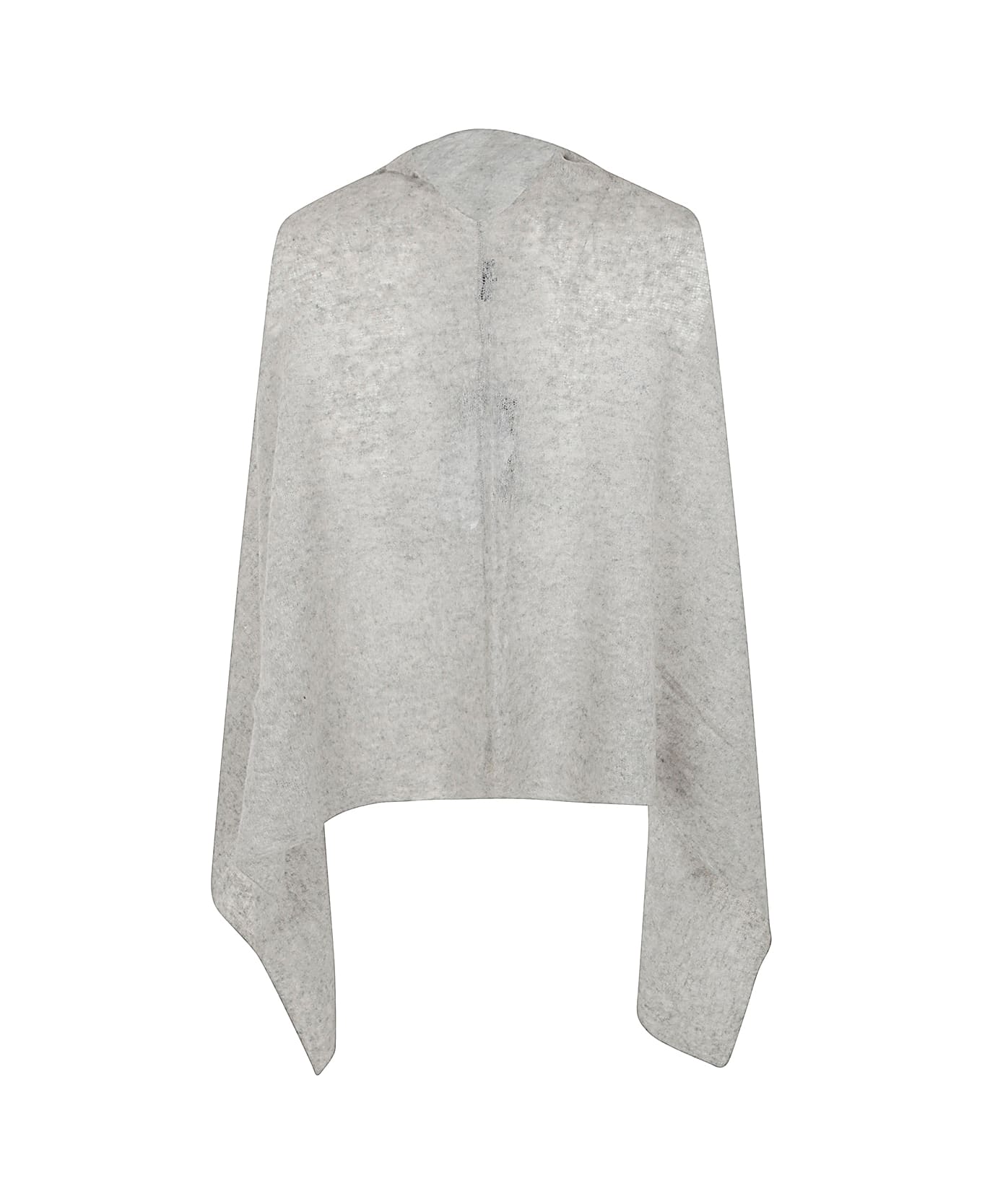 Mirror in the Sky Open Knitted Poncho - Light Grey