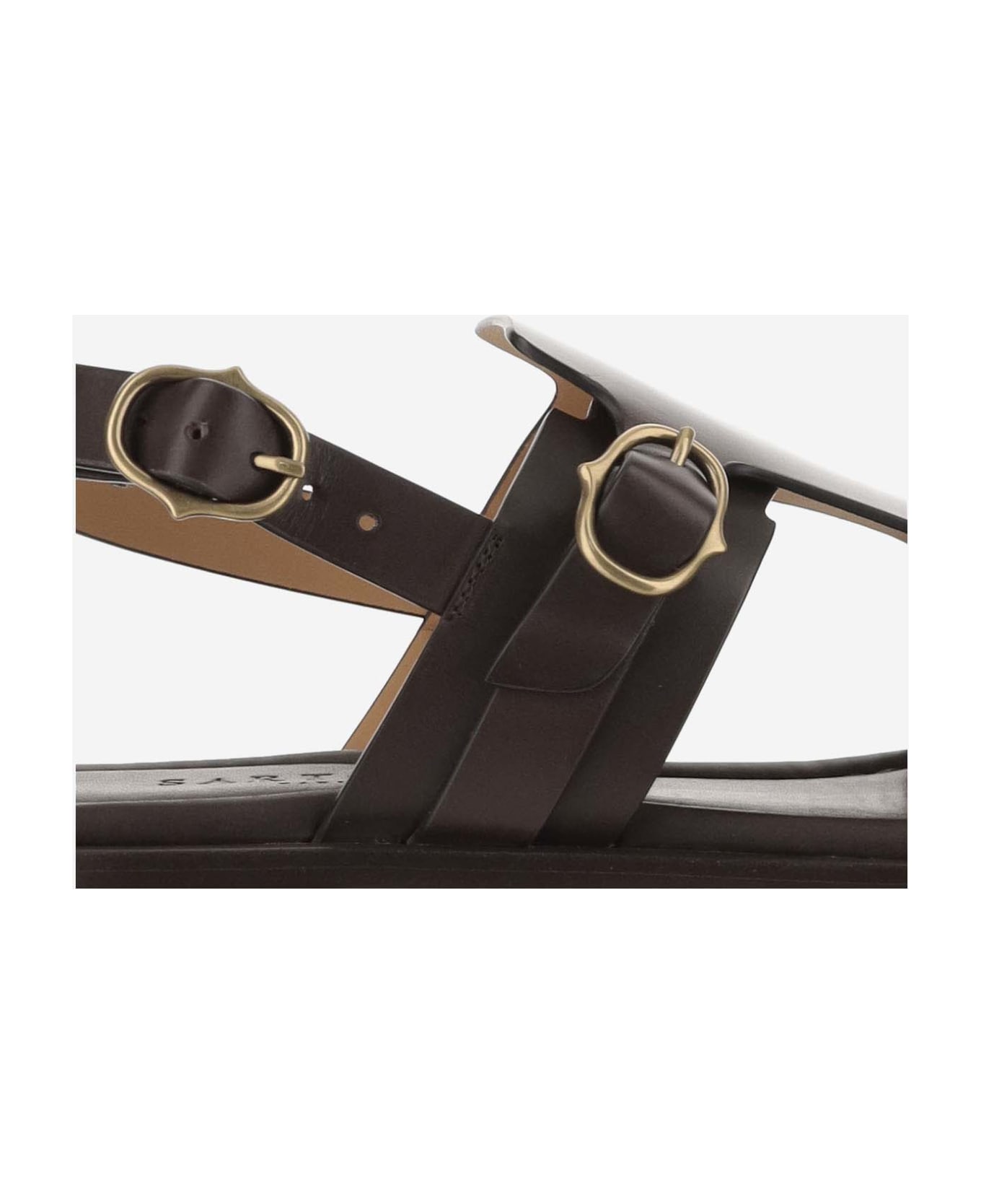 Sartore Diver Leather Sandals - Brown