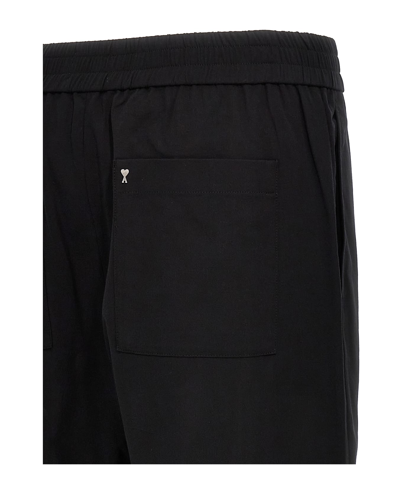 Ami Alexandre Mattiussi Logo Plaque Trousers - Black   ボトムス