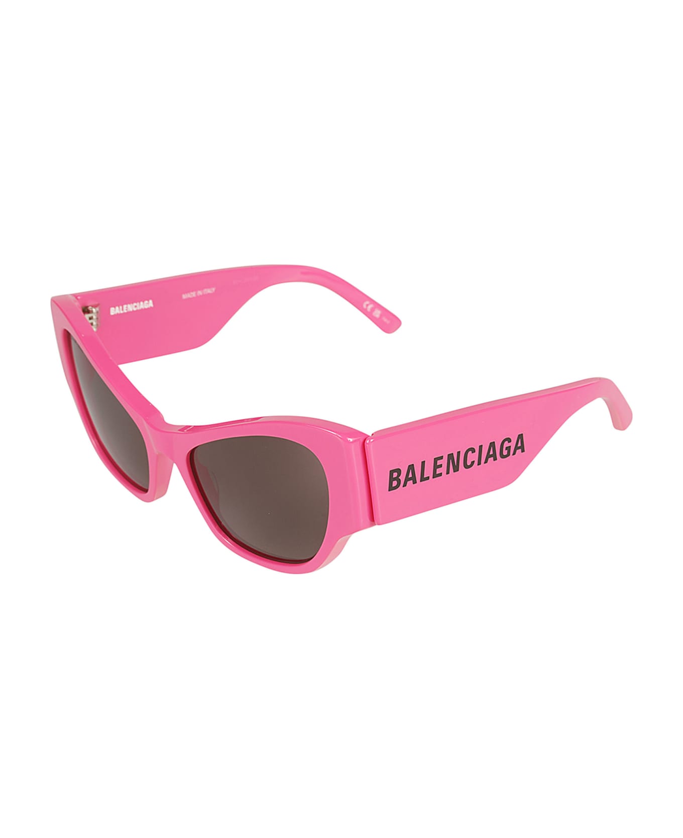 Balenciaga Eyewear Logo Sided Sunglasses - Fuchsia/Grey サングラス