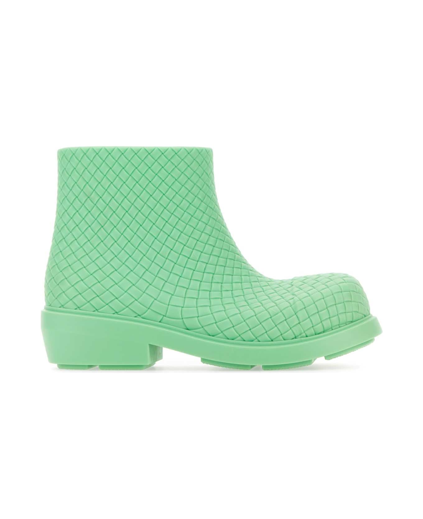 Bottega Veneta Mint Green Rubber Fireman Ankle Boots - SIREN