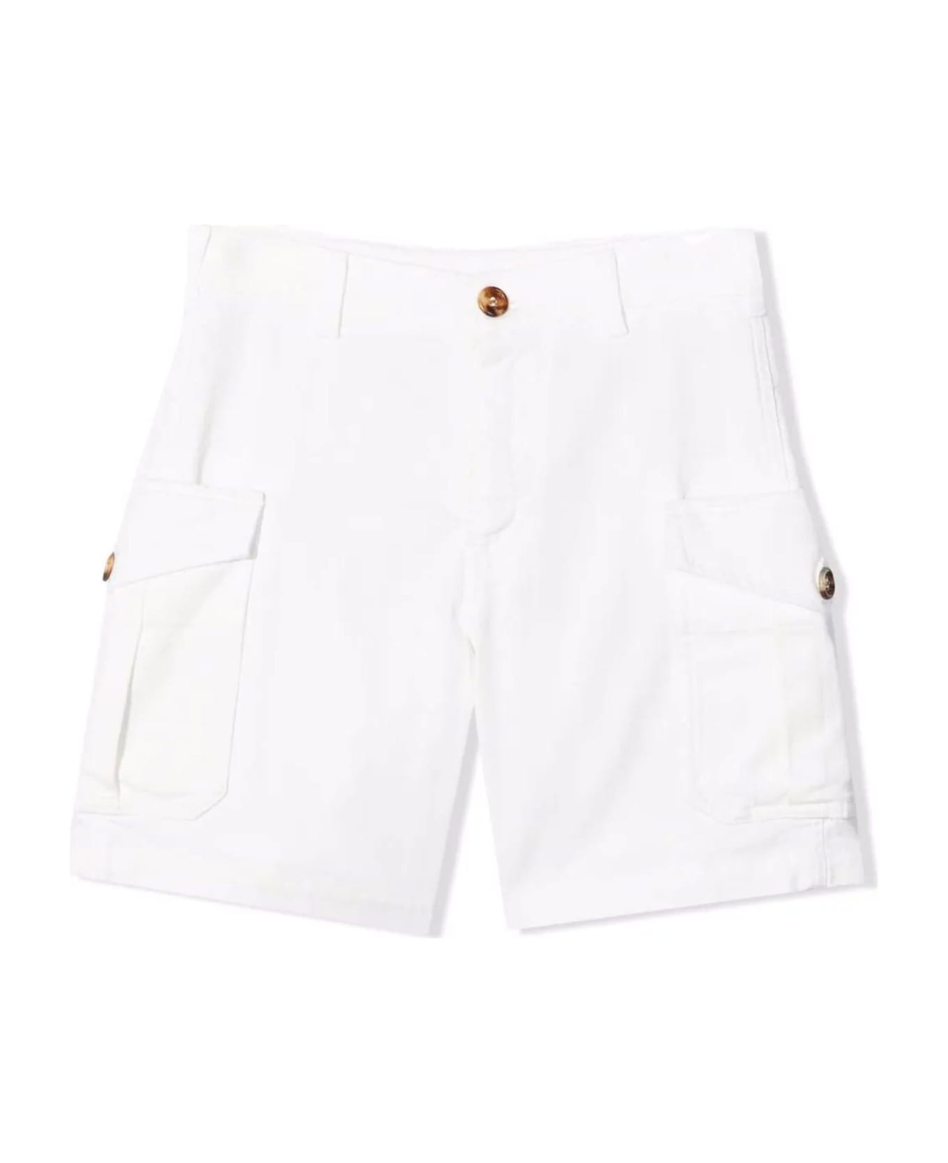 Brunello Cucinelli White Cotton Shorts - Bianco