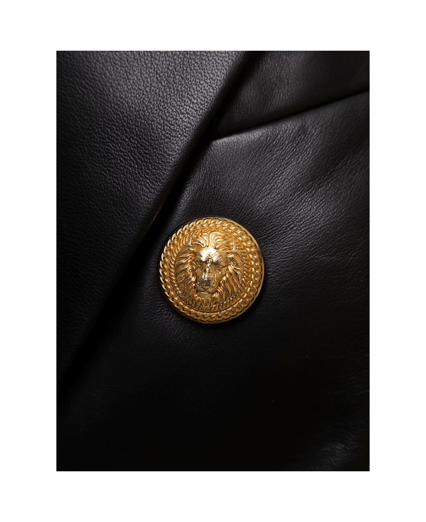 Balmain 6 Buttons Leather Jacket - Black