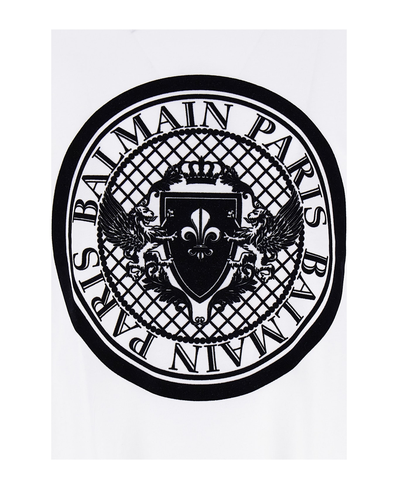 Balmain Velvet Logo T-shirt - White/Black