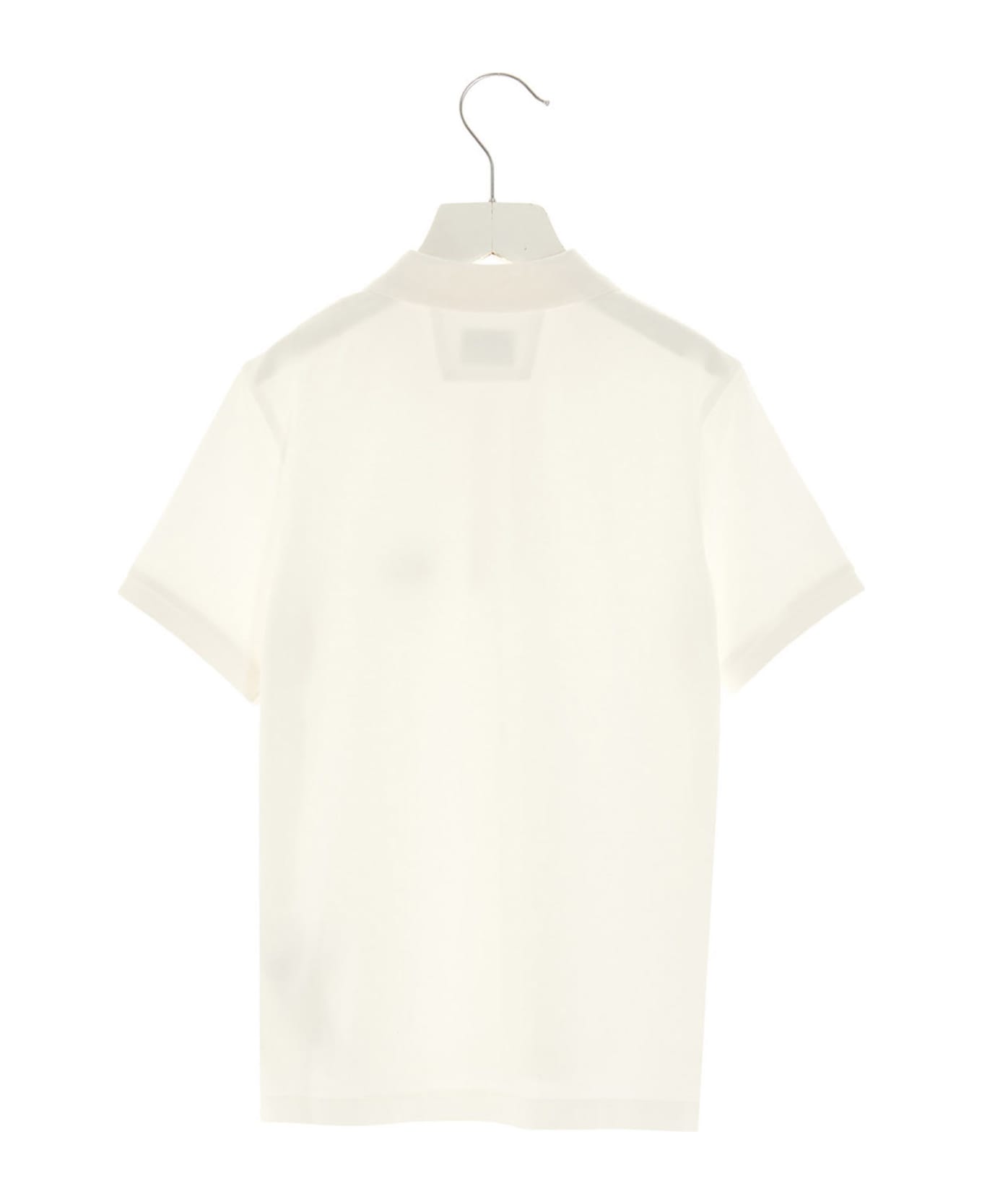 C.P. Company Logo Embroidery pik Polo Shirt - White