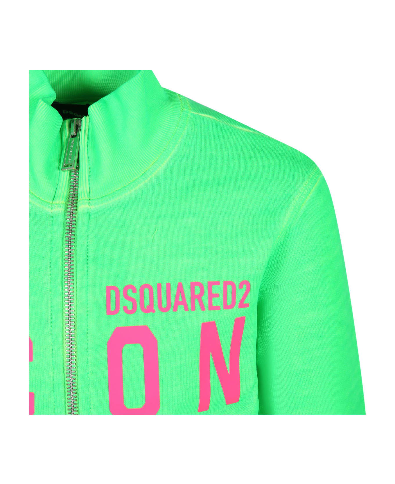 Dsquared2 Green Sweatshirt For Boy With Logo - Green ニットウェア＆スウェットシャツ