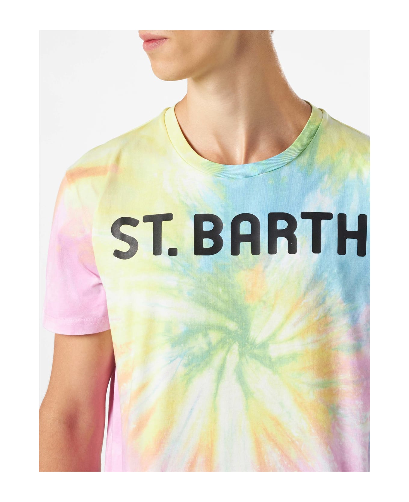 MC2 Saint Barth St. Barth Tie Dye Fluo Man T-shirt - MULTICOLOR