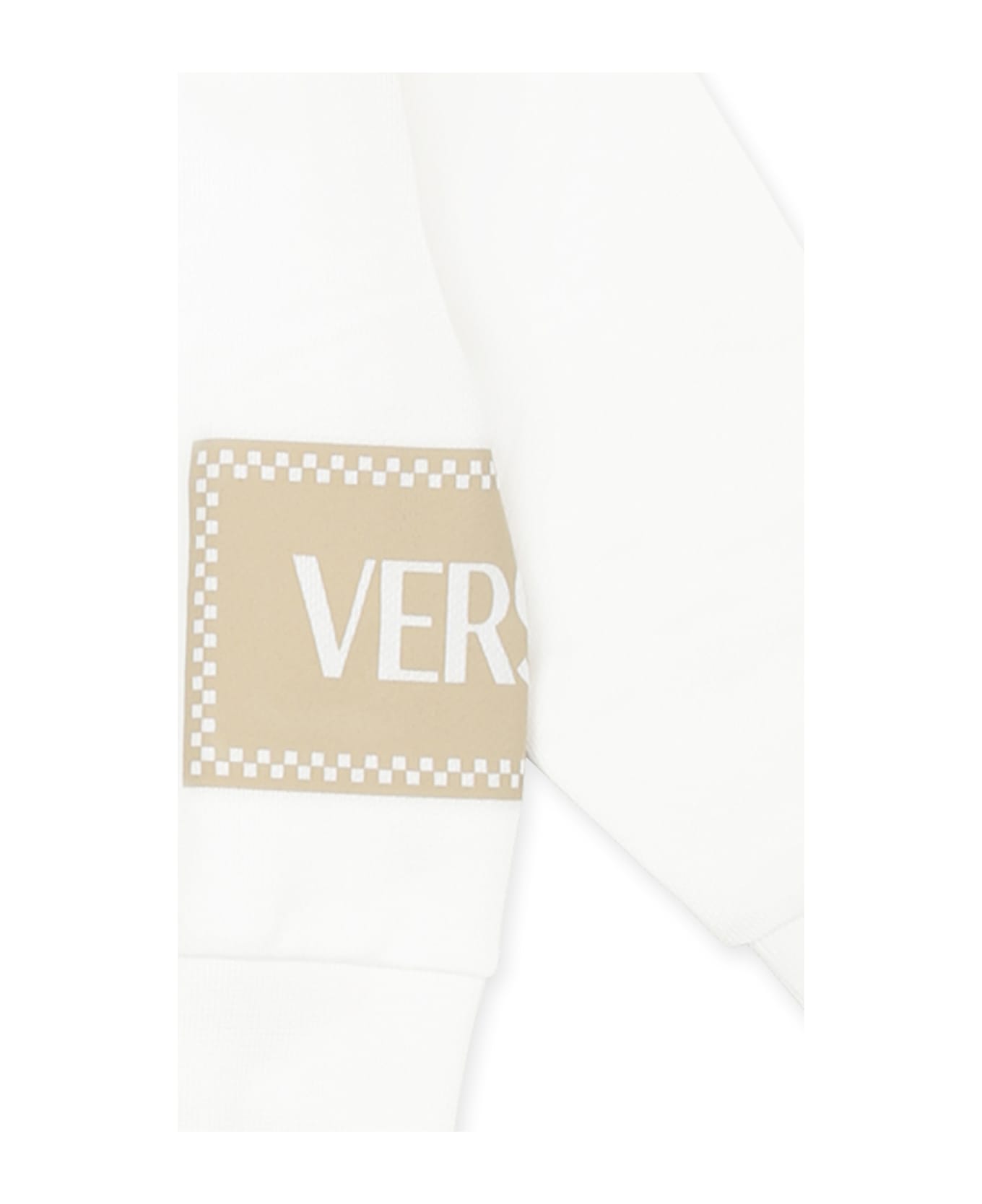 Versace White Sweatshirt For Babykids With Logo - White