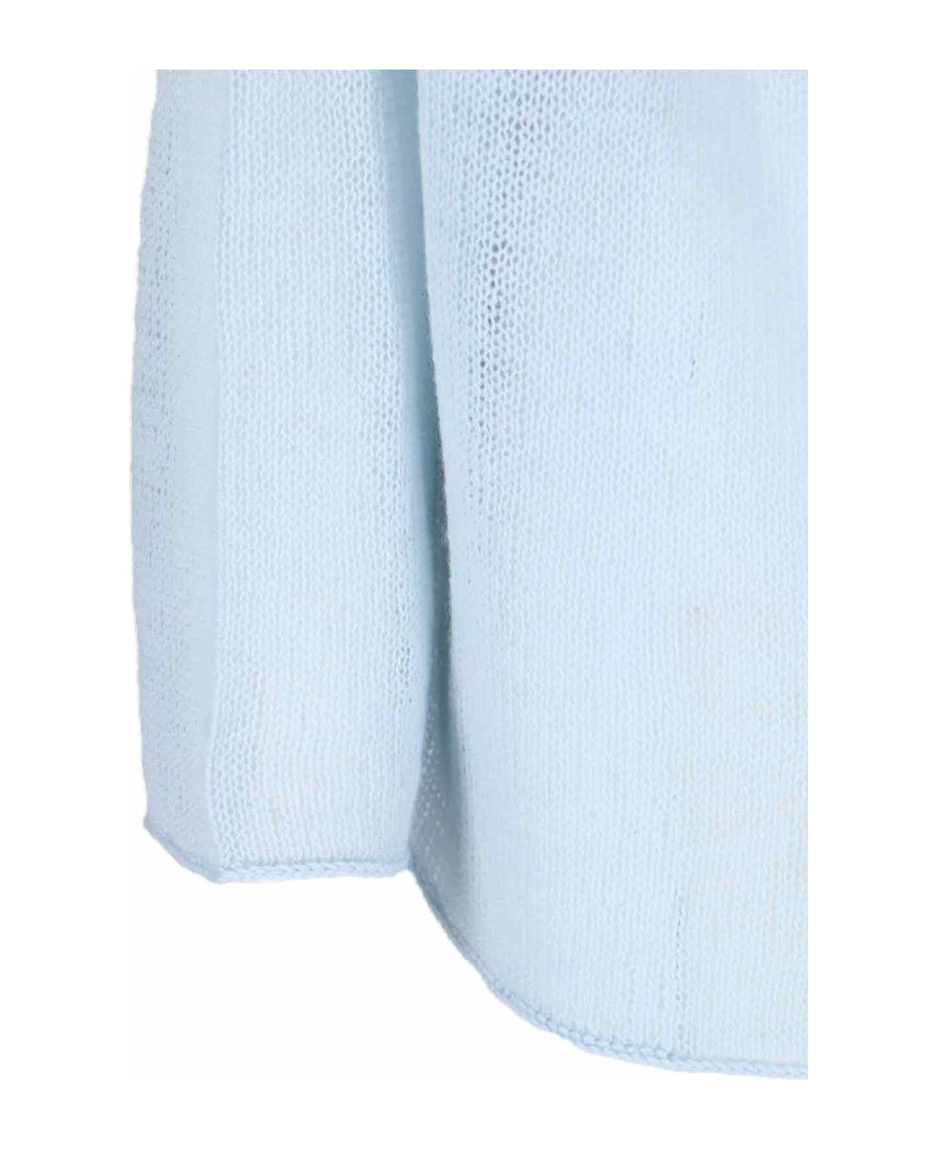 Ermanno Scervino Top With Floral Appliqués - Light Blue