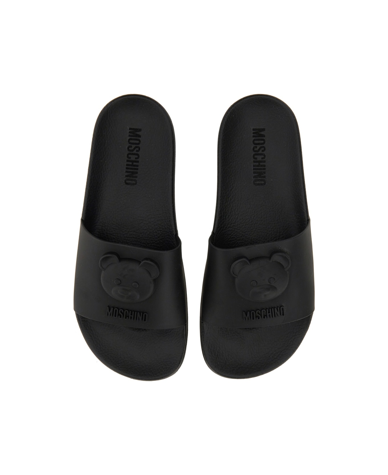 Moschino Teddy Slide Sandal - BLACK