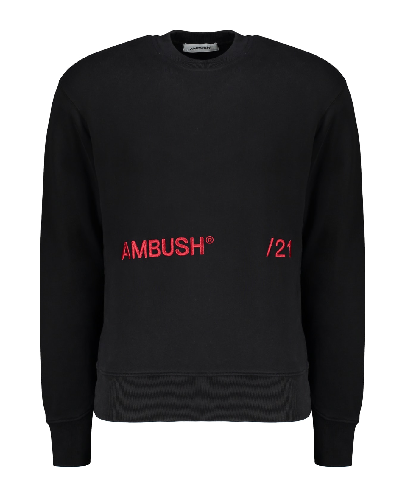 AMBUSH Logo Embroidered Cotton Sweatshirt - black
