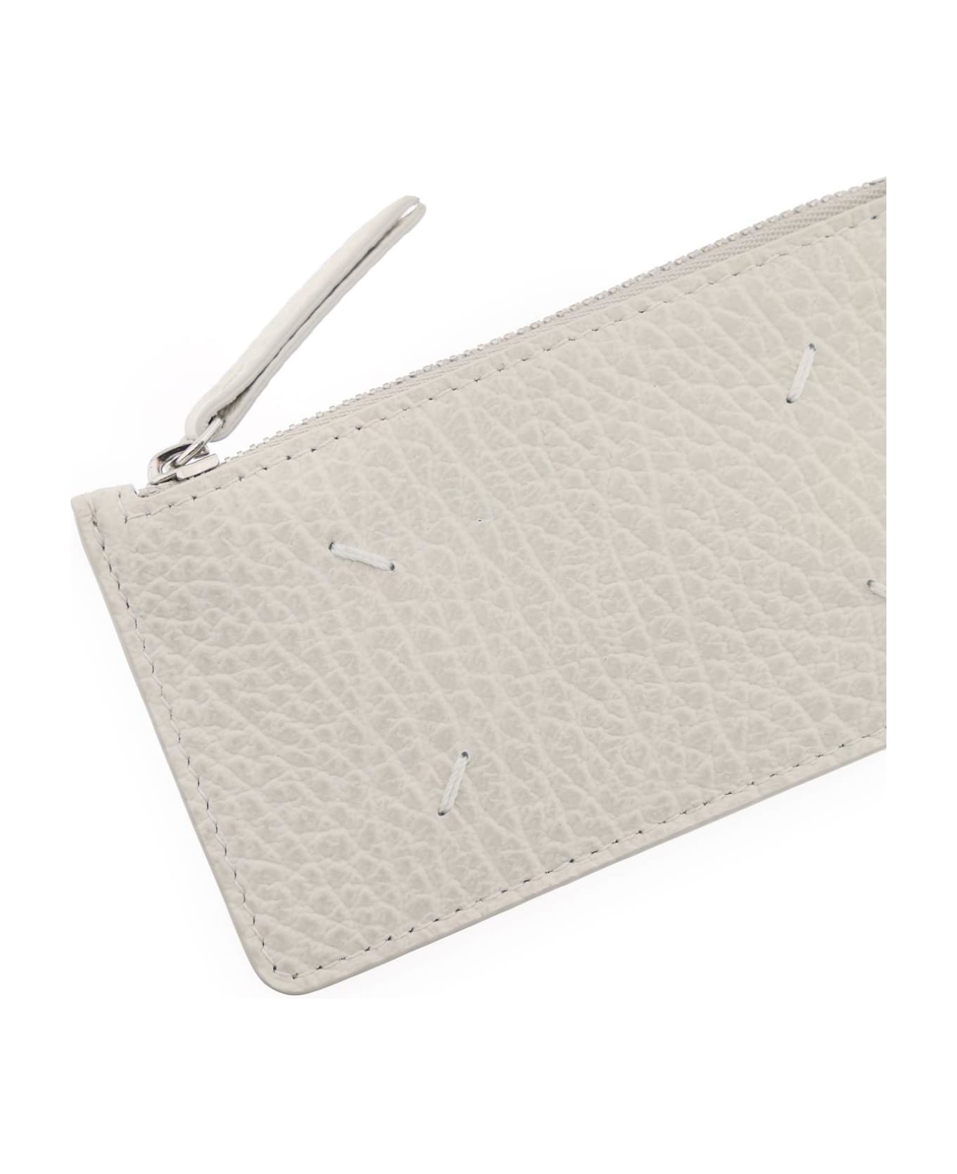 Maison Margiela Leather Zipped Cardholder - GREIGE (White)