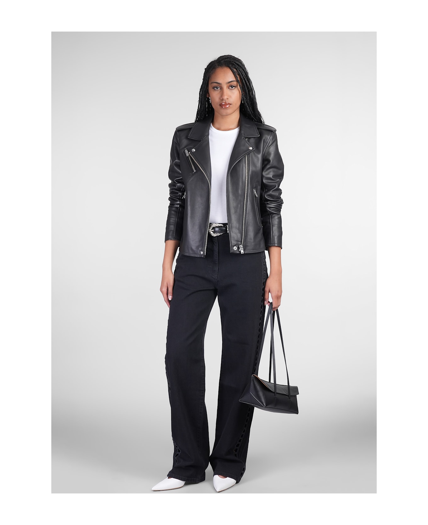 IRO Newhan Biker Biker Jacket In Black Leather - black
