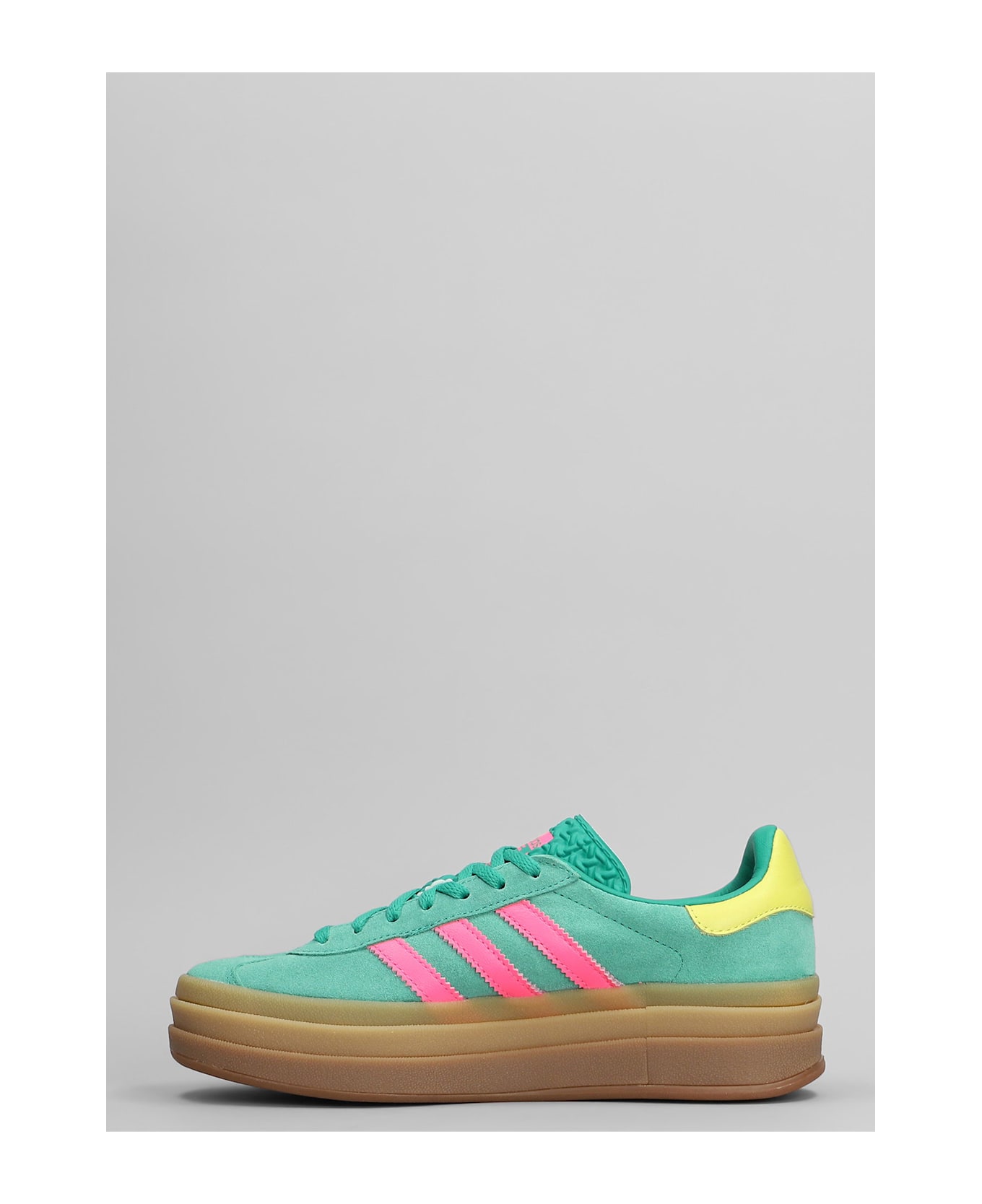Adidas Gazelle Bold Sneakers In Green Suede - green