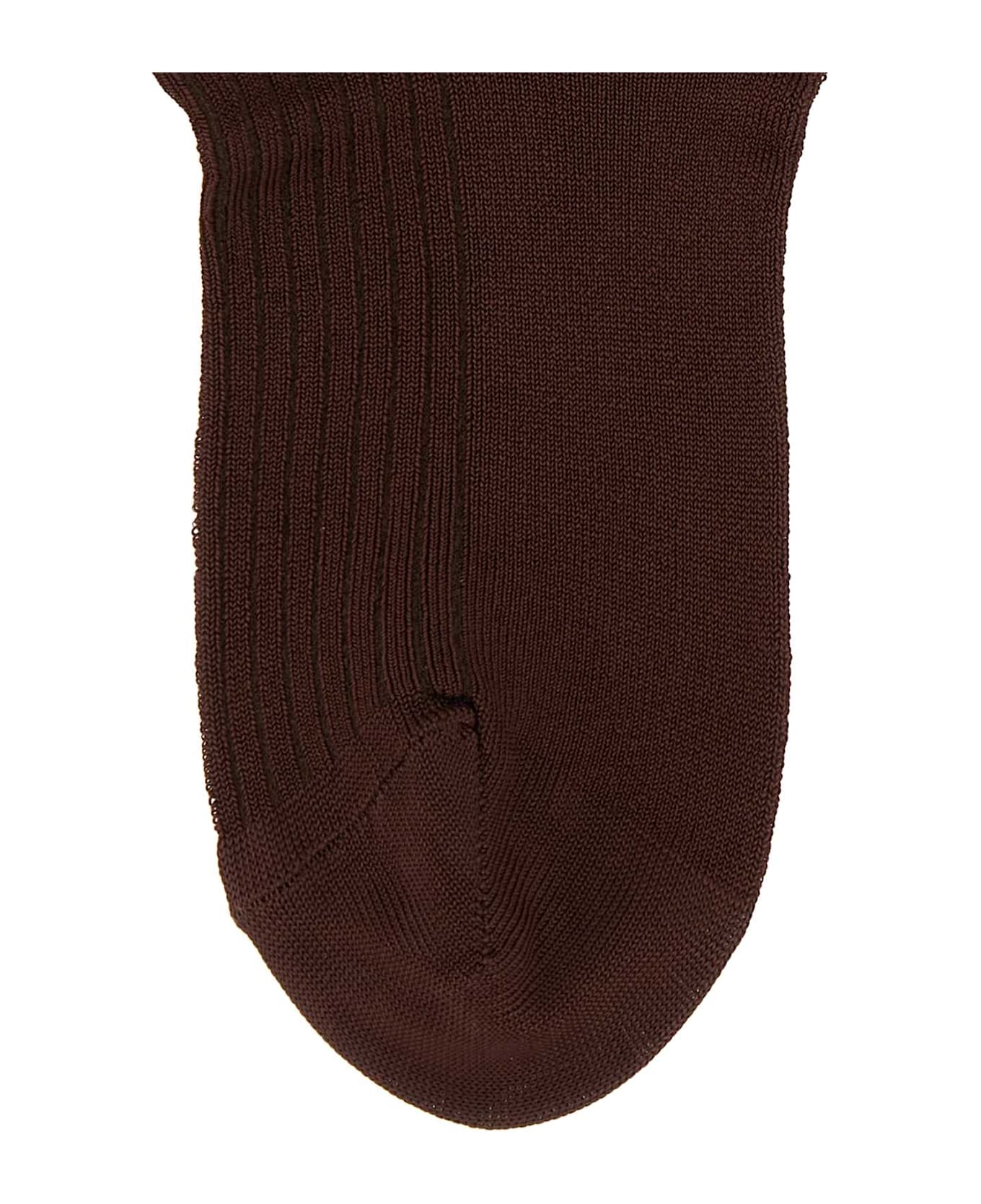 MM6 Maison Margiela Brown Stretch Viscose Blend Socks - COFEE BROWN
