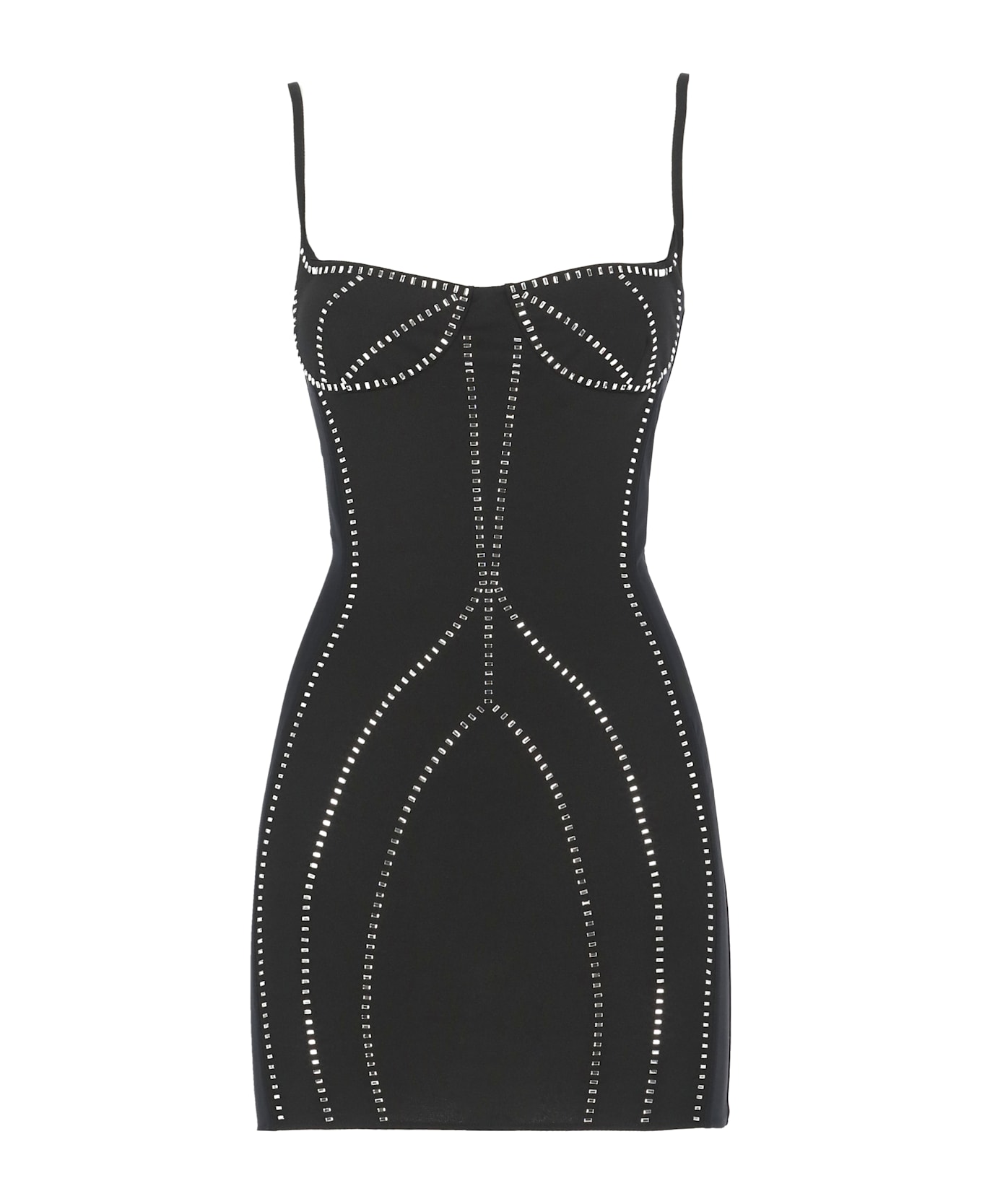 The Attico Dress With Strass - Black