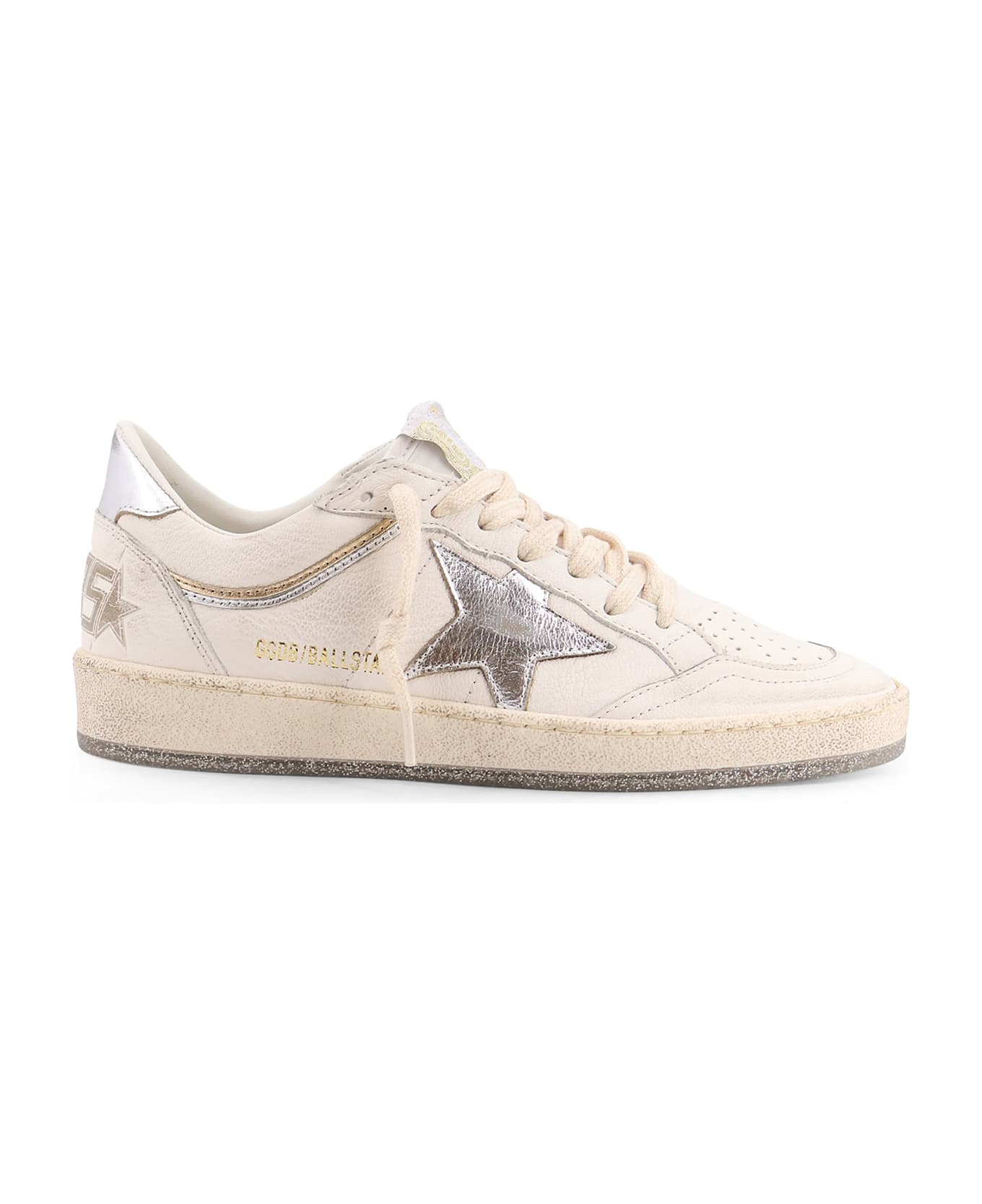 Golden Goose Ball Star With Padded Collar Low-top Leather Snakers - Grey スニーカー