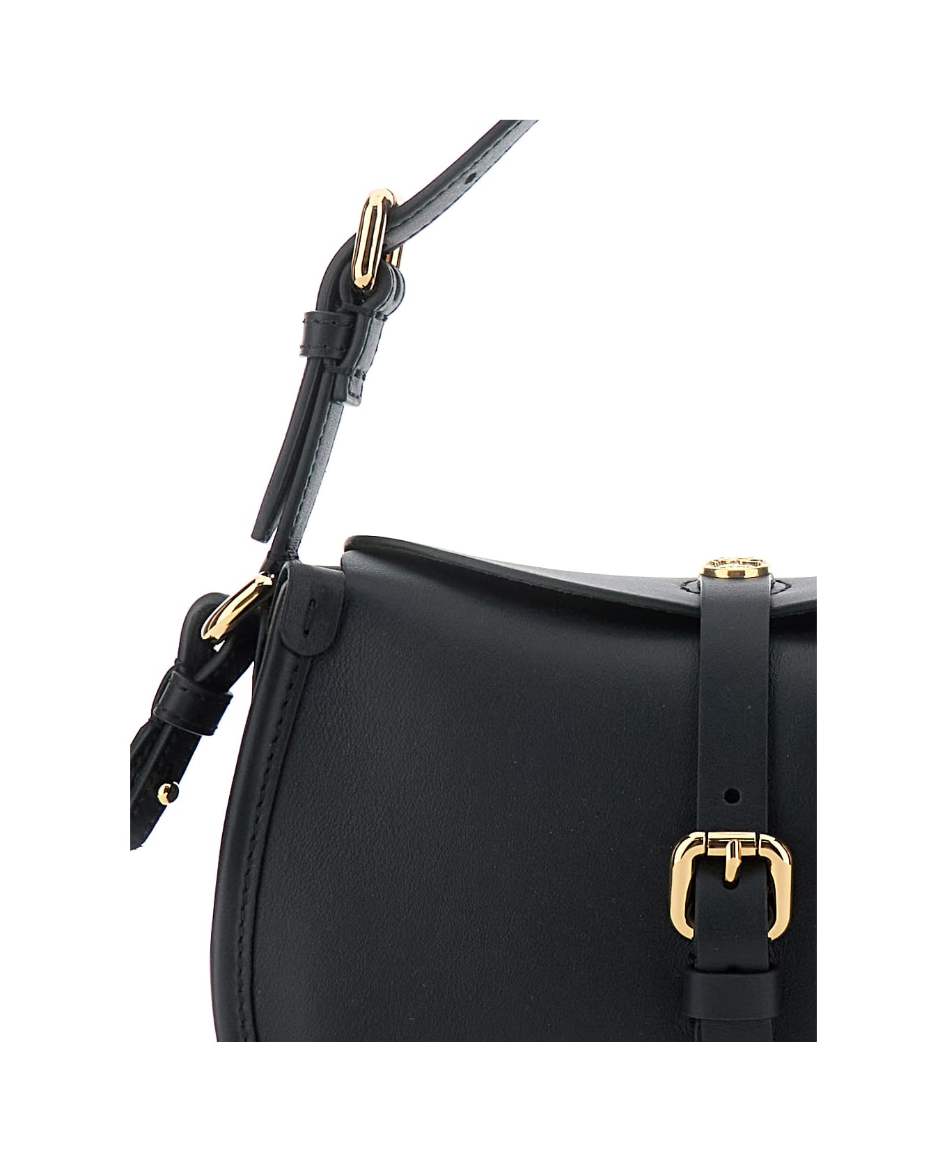 Etro 
pony Mini
 Black Crossbody Bag With Removable Shoulder Strap And Belt With Buckle On The Front In Leather Woman - Black