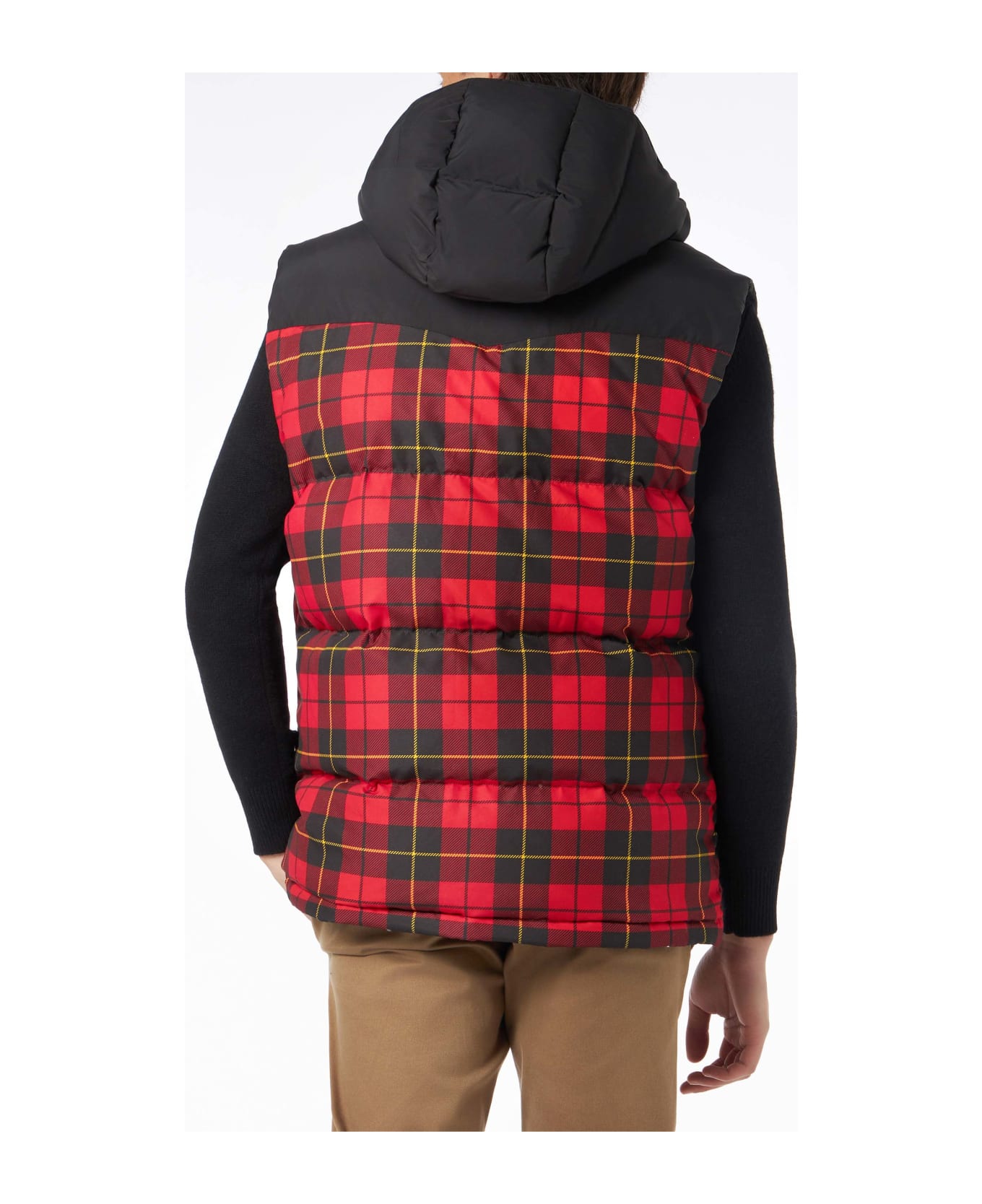 MC2 Saint Barth Man Tartan Down Vest - RED