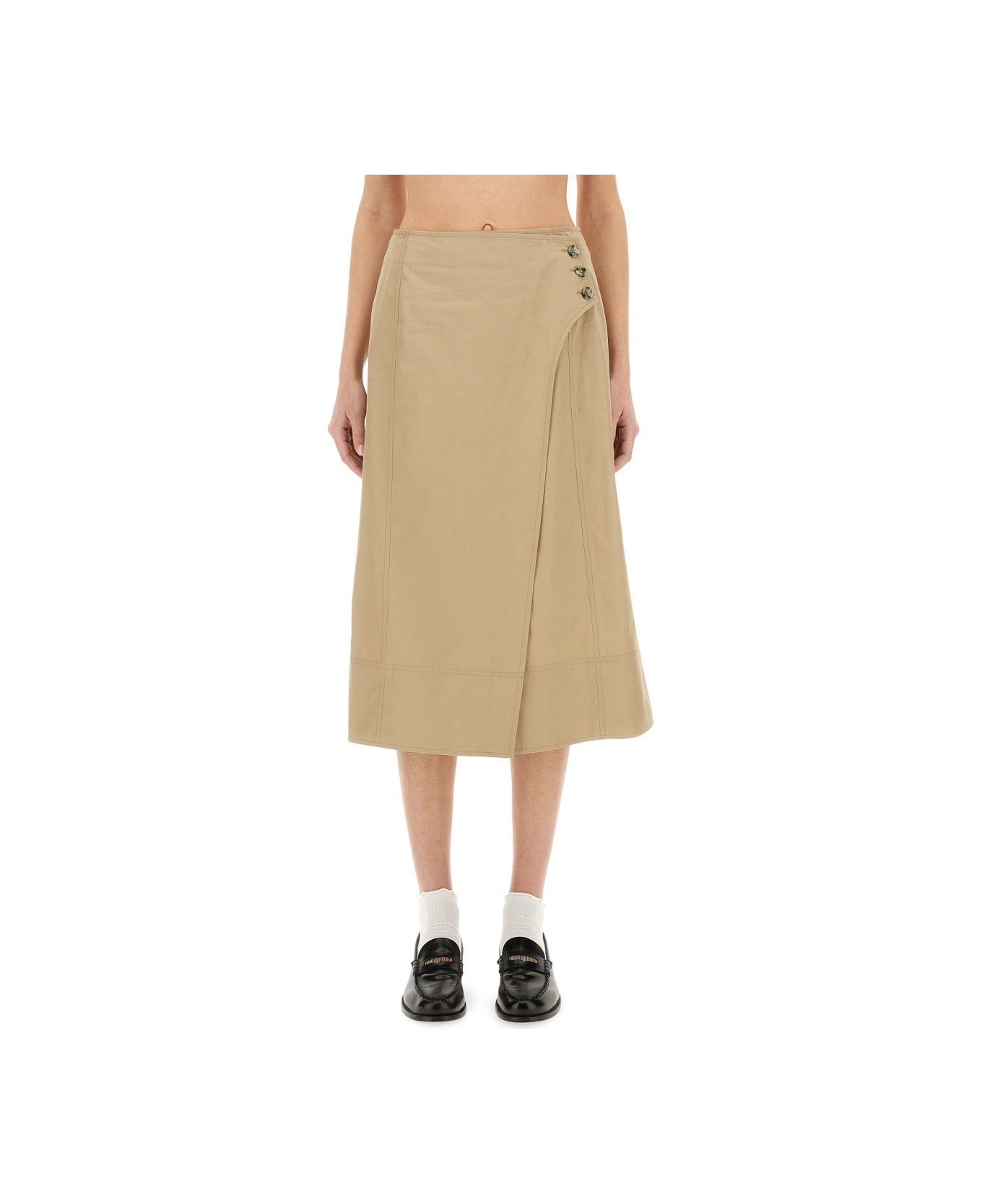 Paul Smith Cotton Skirt - BEIGE