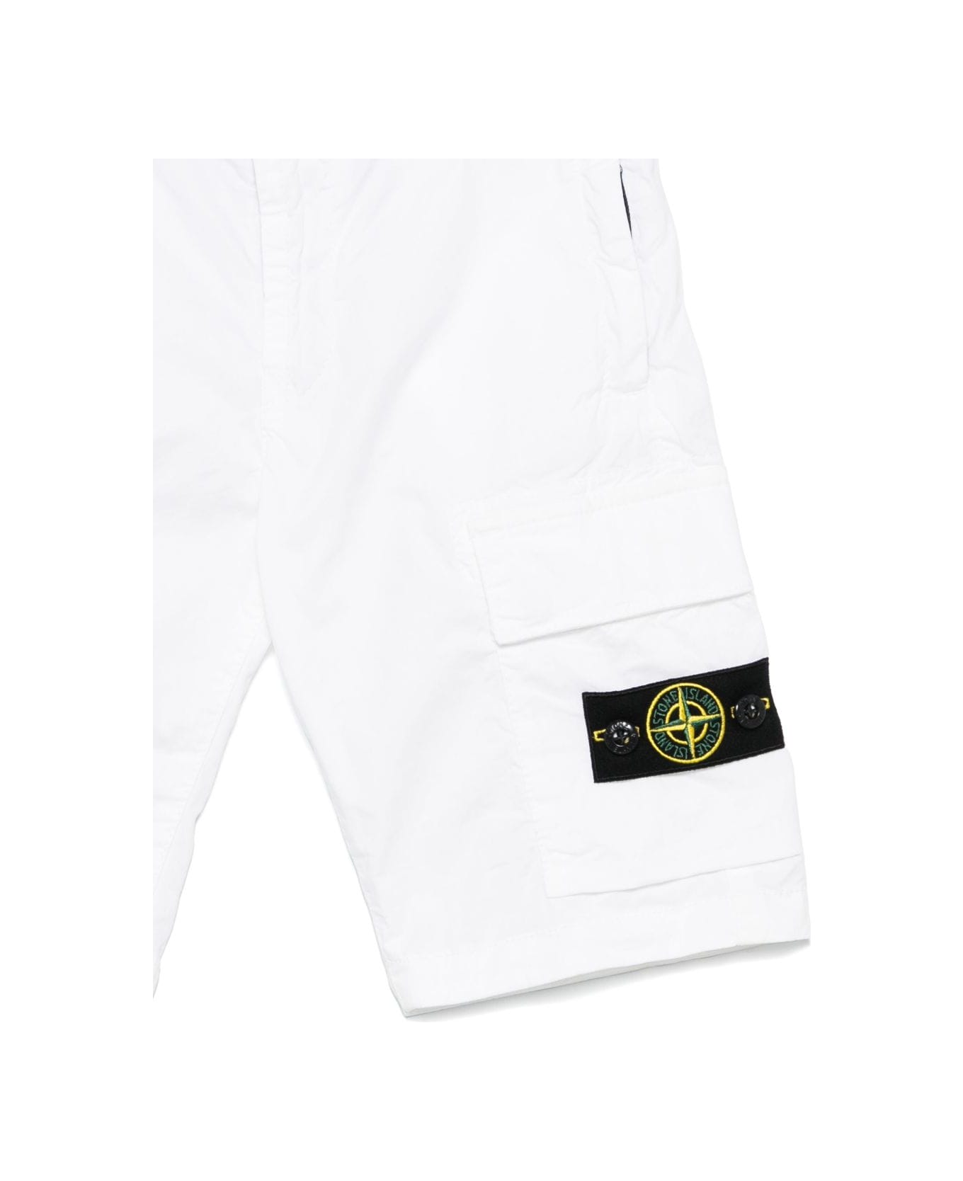 Stone Island Junior Shorts With Compass Application - White
