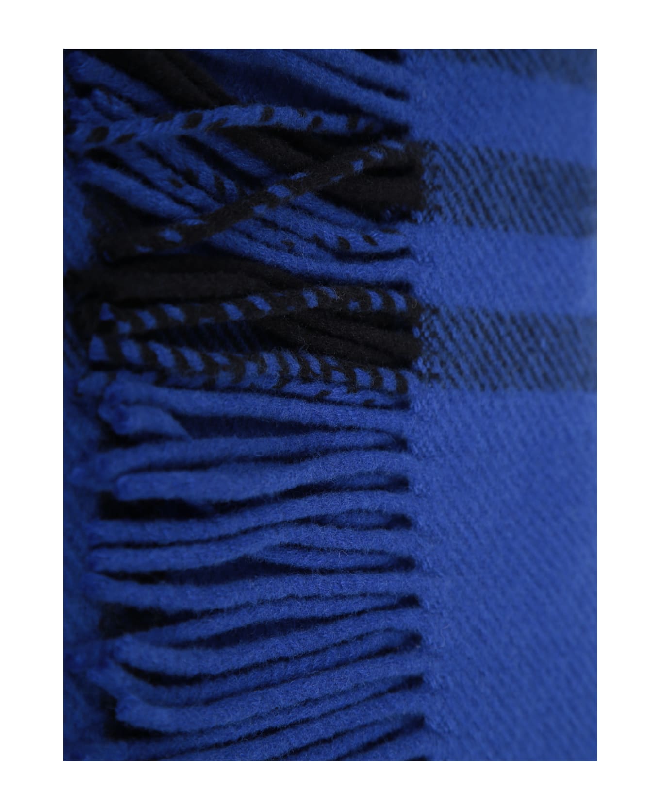 Burberry Wool And Cashmere Check Scarf - Blue