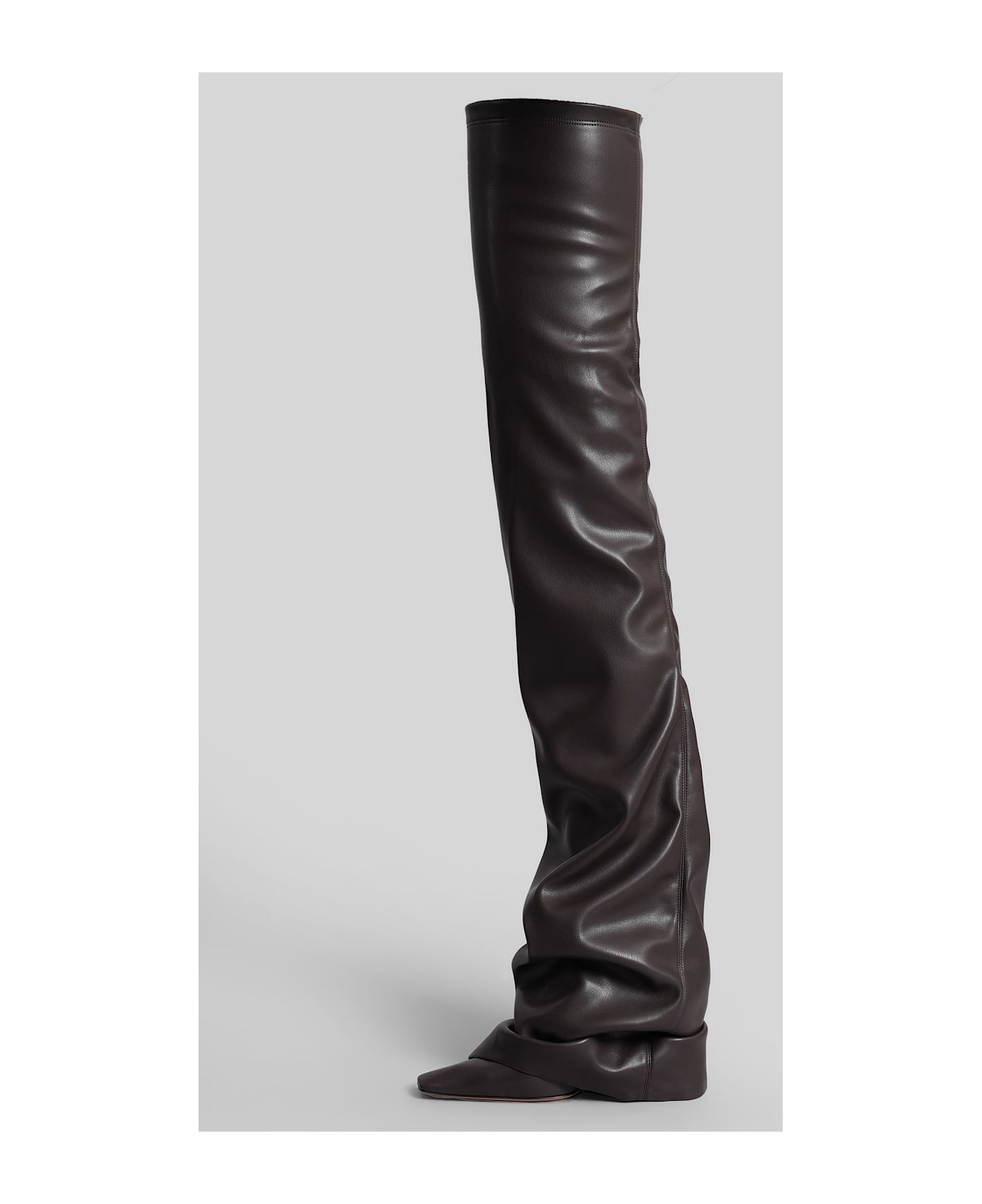 The Attico Robin Otk High Heels Boots In Brown Leather - brown