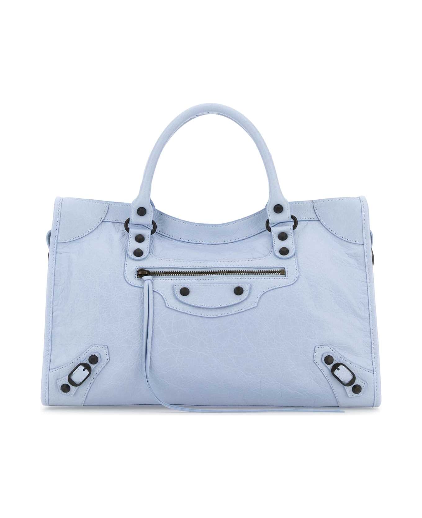 Balenciaga Light Blue Leather Medium Le City Handbag - CLOUDY BLUE