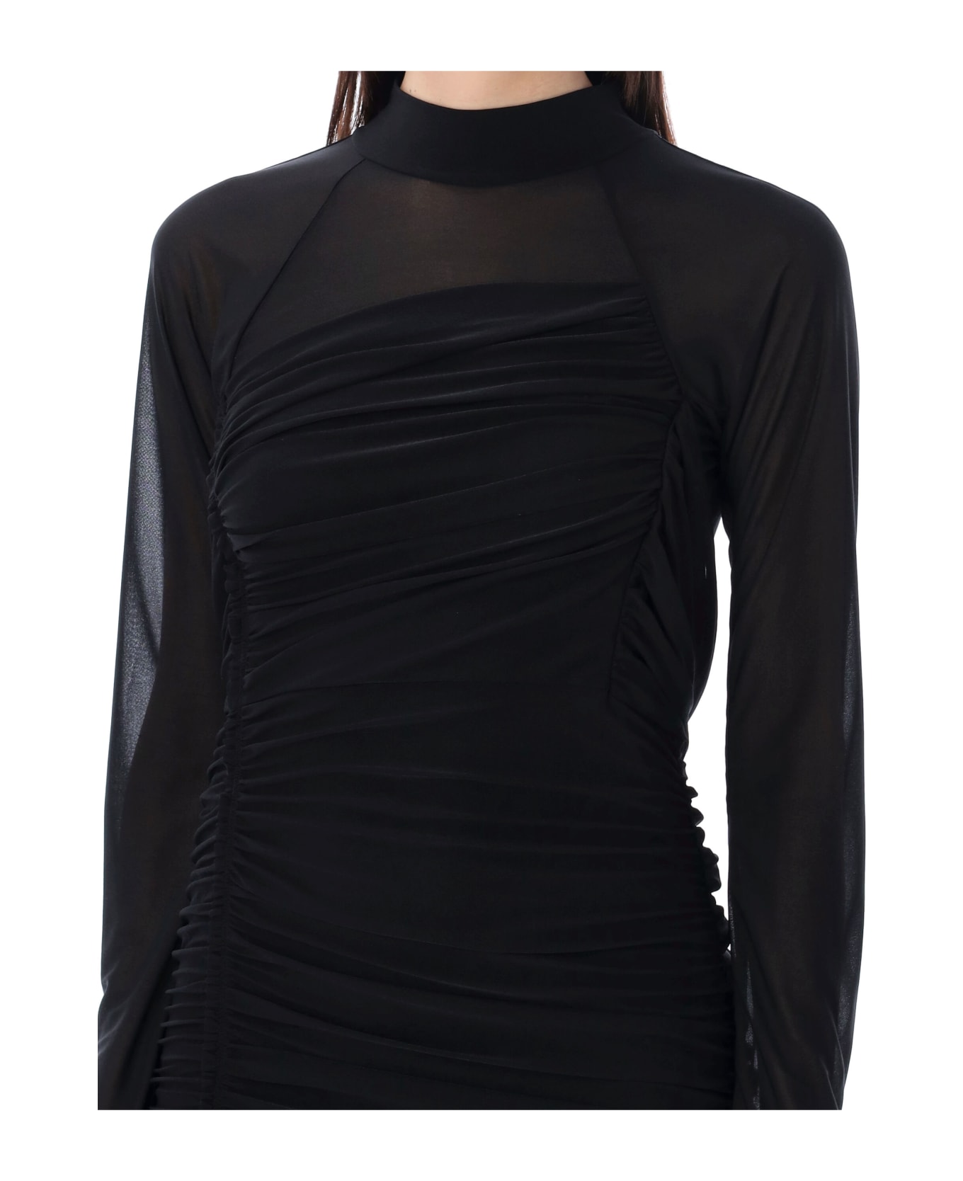 Helmut Lang Draped Mini Dress - BLACK ワンピース＆ドレス