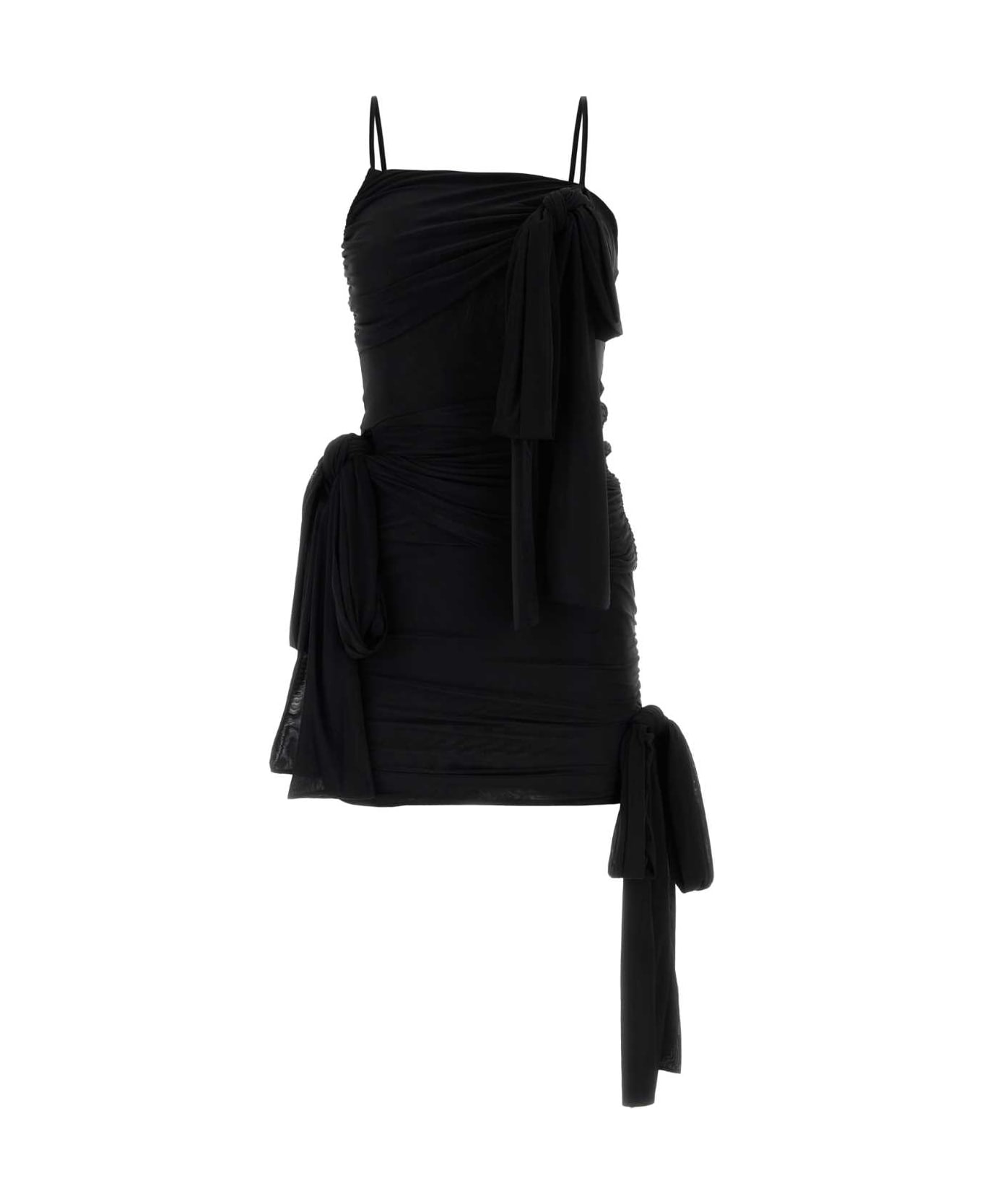 Blumarine Black Stretch Nylon Mini Dress - NERO ワンピース＆ドレス