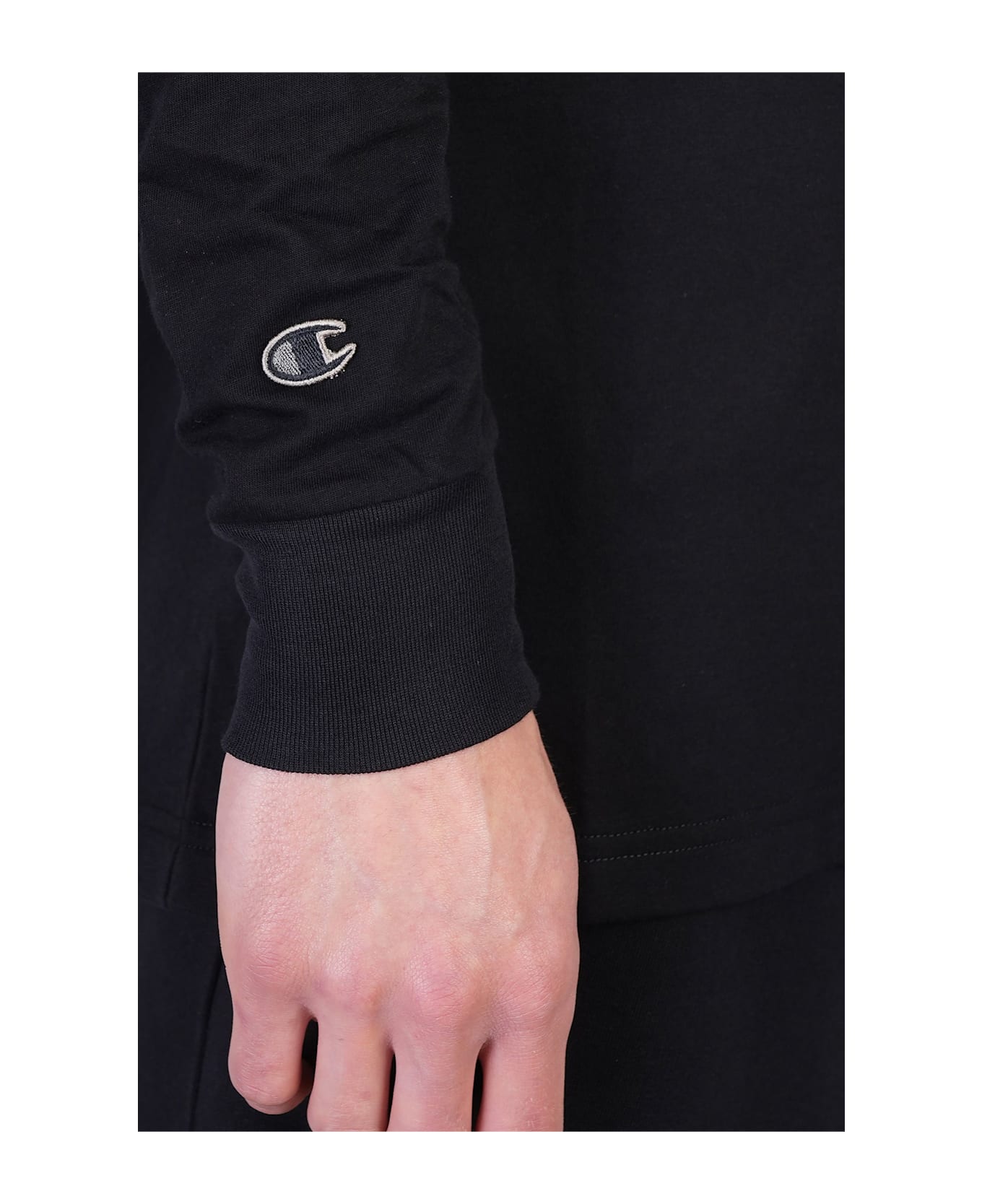 Rick Owens x Champion Girdered T T-shirt In Black Cotton - black