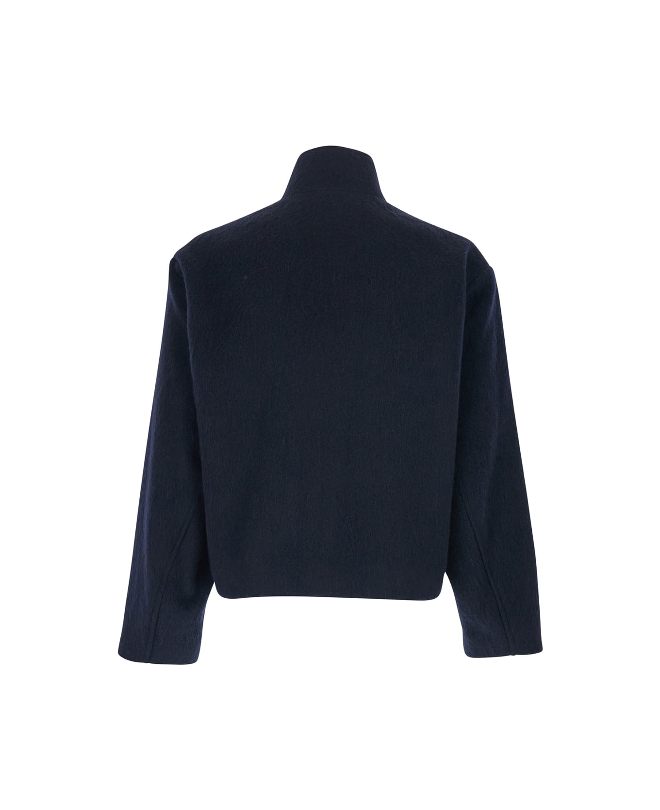 Tonywack Blue Jacket With High Neck And Dropped Shoulders In Wool Man - Blu