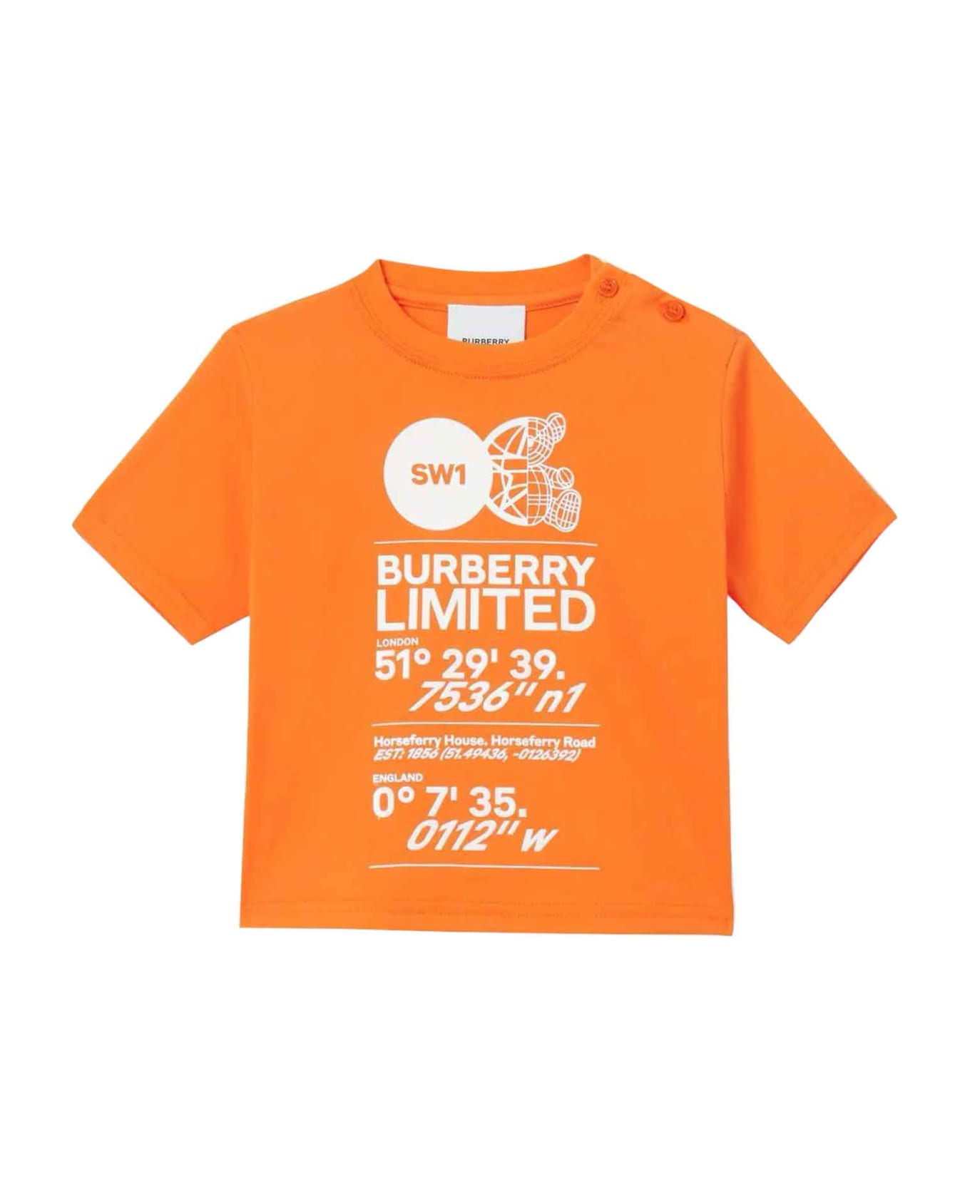 Burberry Orange T-shirt Trunks Boy . - Arancio