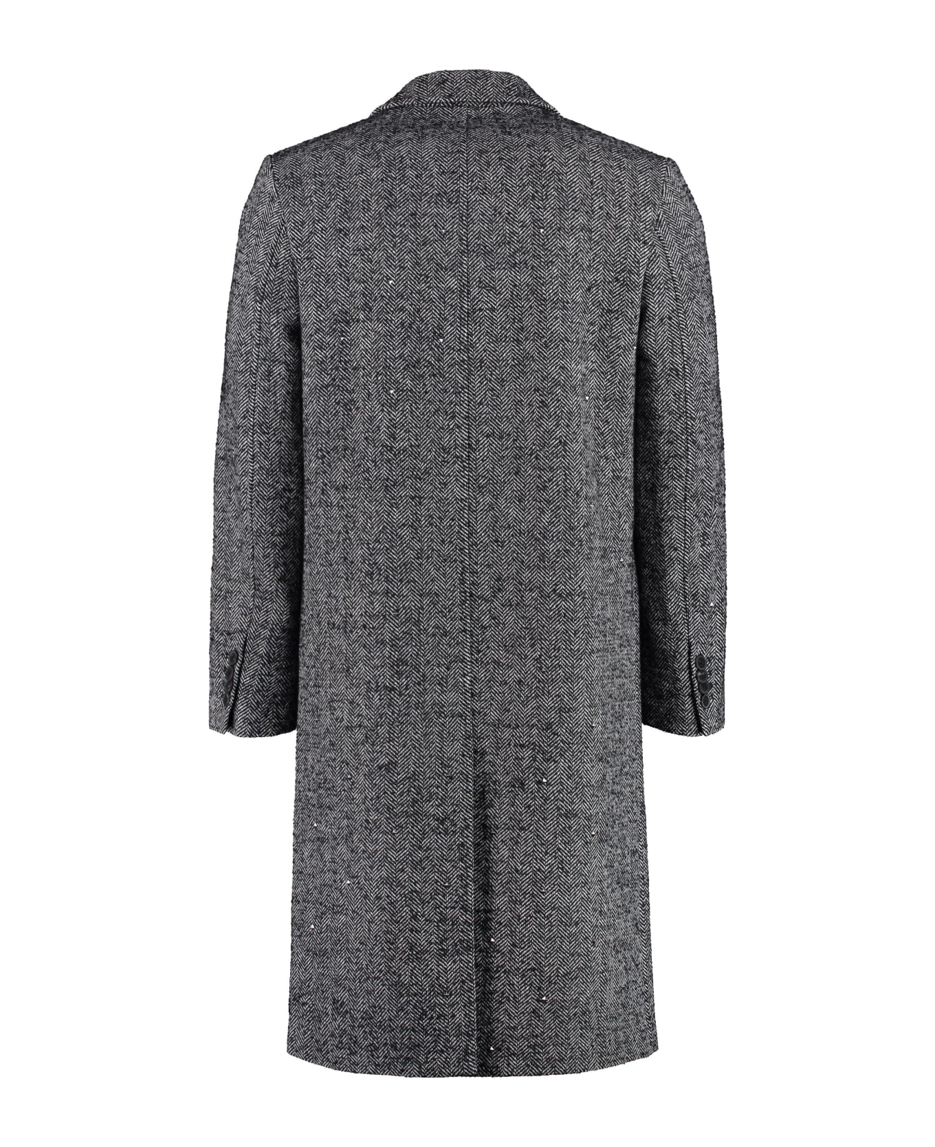 Valentino Mixed Wool Tweed Coat - black