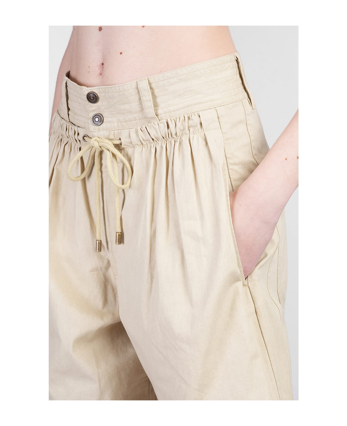 Isabel Marant Ingrid Shorts In Beige Cotton - beige
