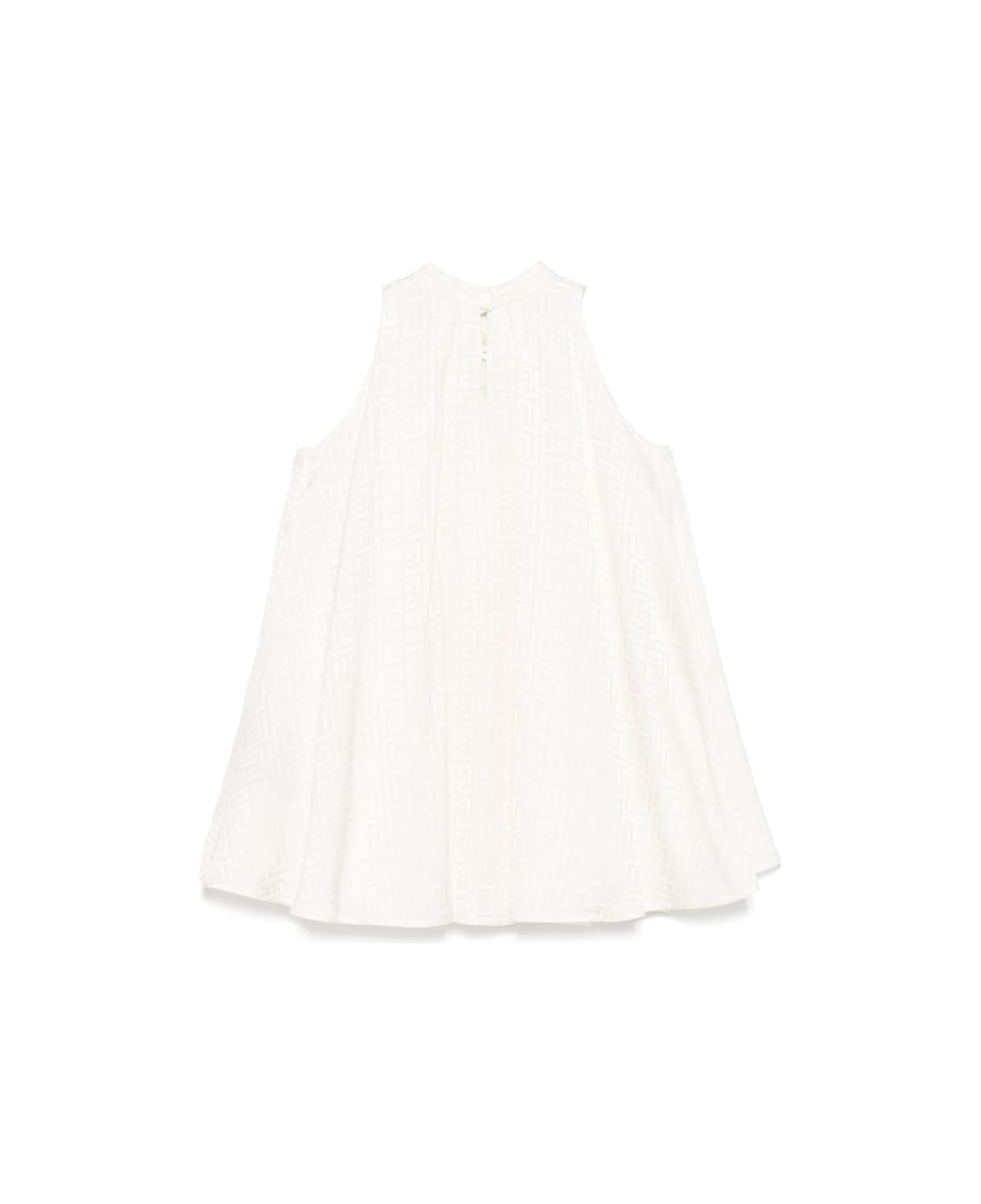 Balmain Abito Con Motivo Jacquard - Cream