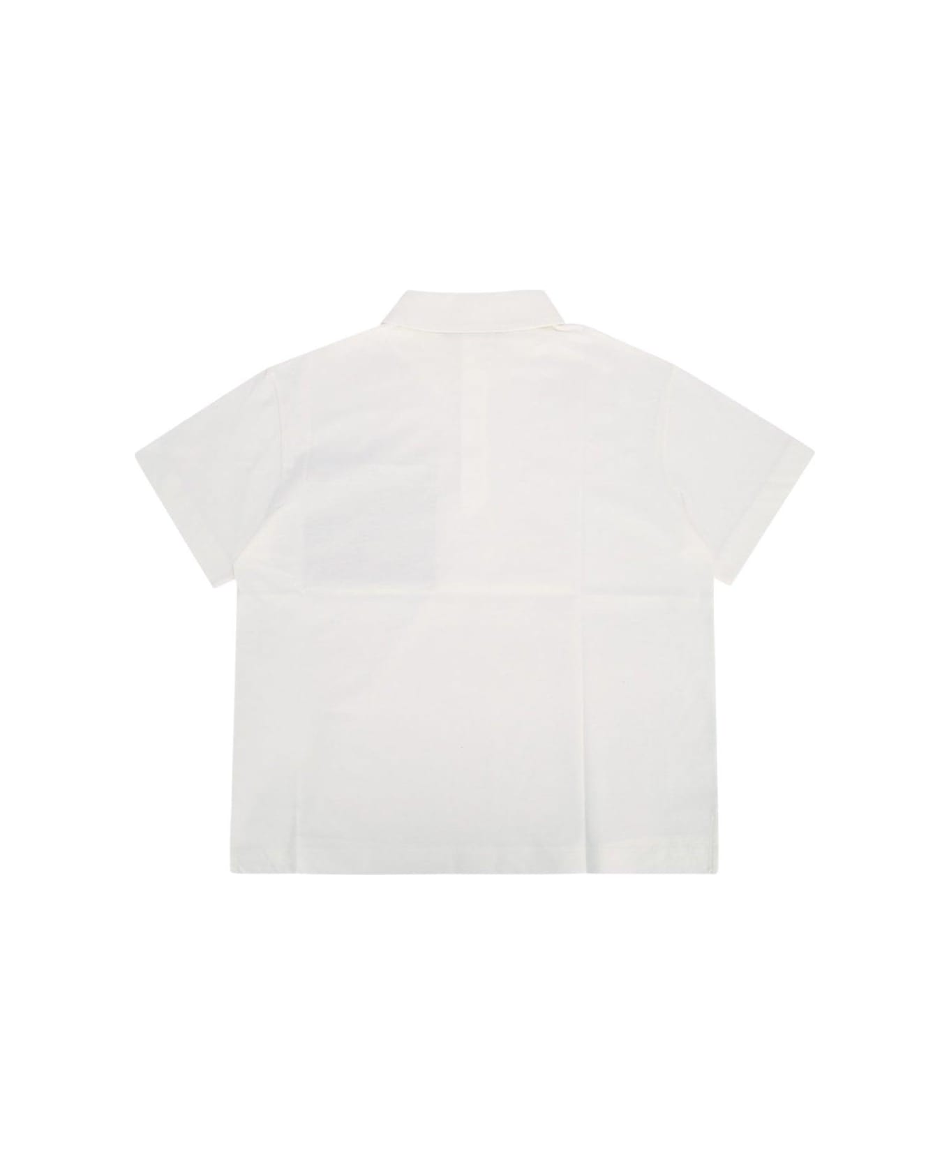 Fendi Ff Logo Jacquard Polo Shirt - White